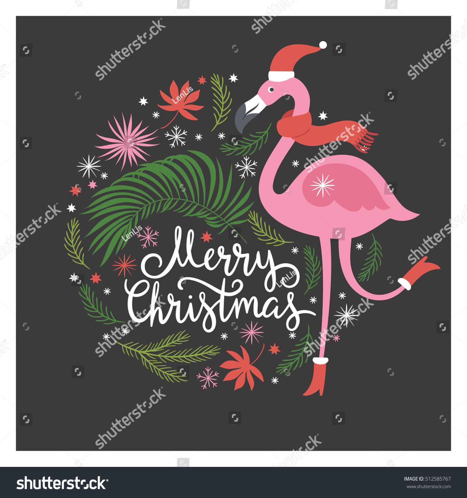 Flamingo christmas Images, Stock Photos & Vectors | Shutterstock