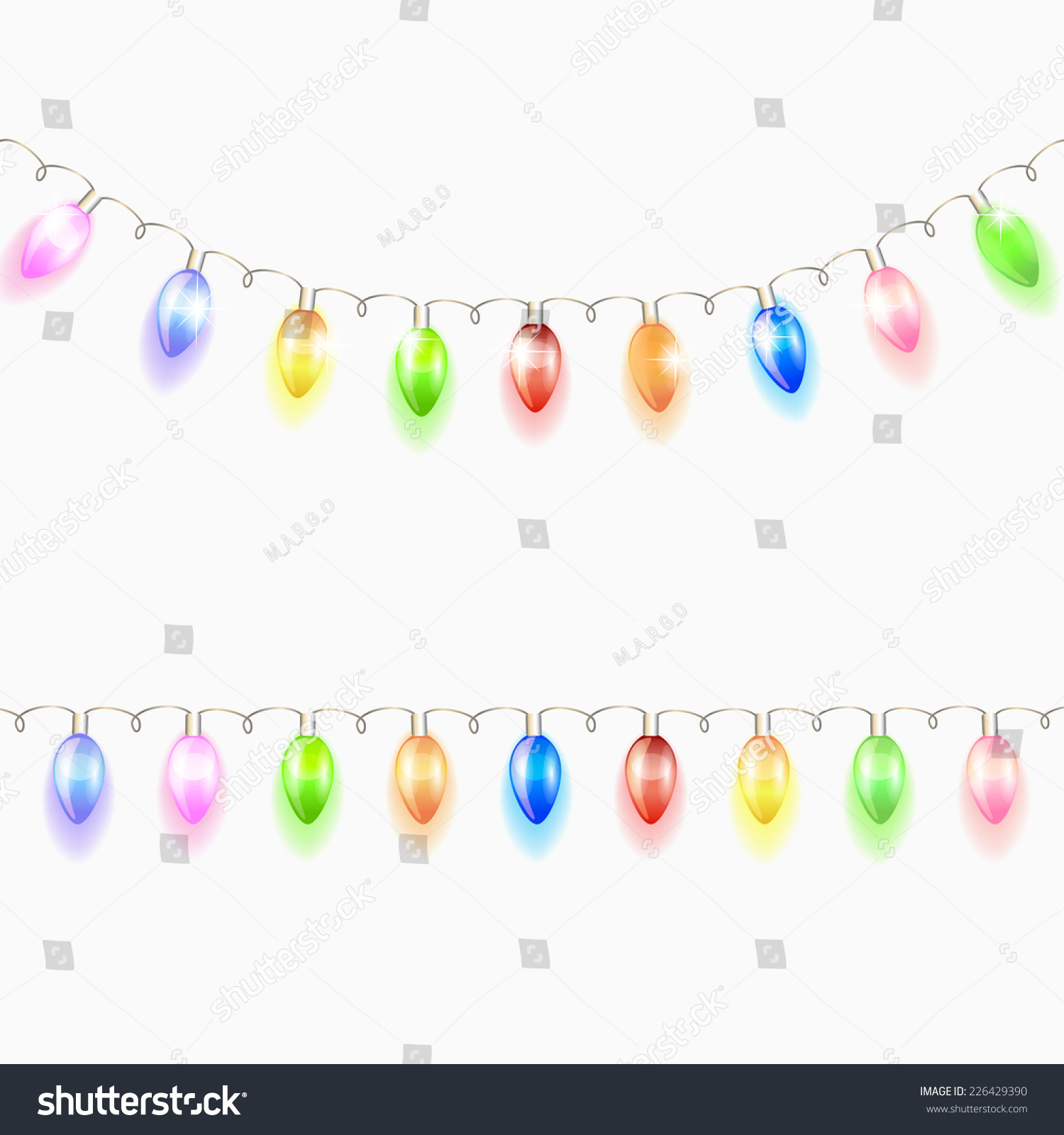 Christmas Light Garland Vector Illustration Stock Vector 226429390 ...