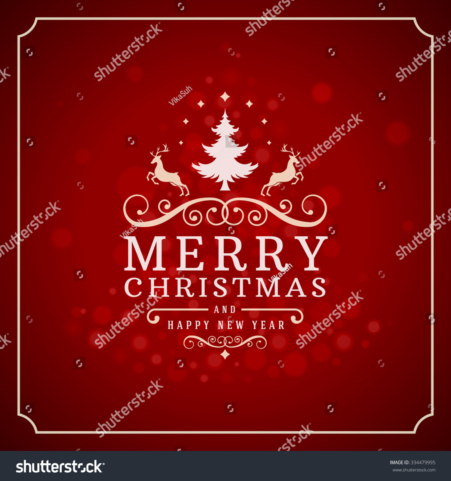 Christmas Lights And Typography Label Design Vector Background ...