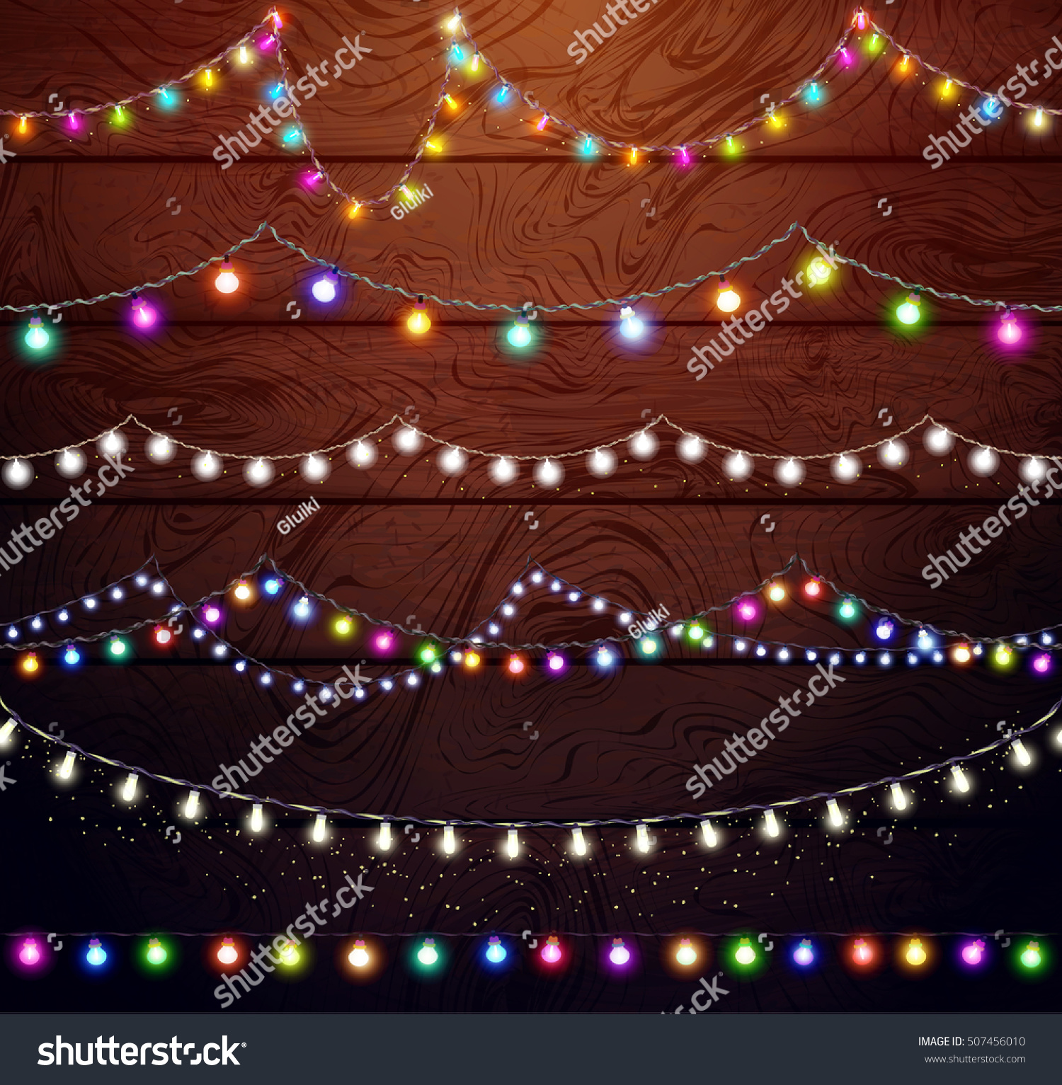 christmas lights set colored garlands new year designfestive decorations on wooden background - Decorating With Colored Christmas Lights christmas lights set colored garlands new year designfestive decorations on wooden background - Decorating With Colored Christmas Lights