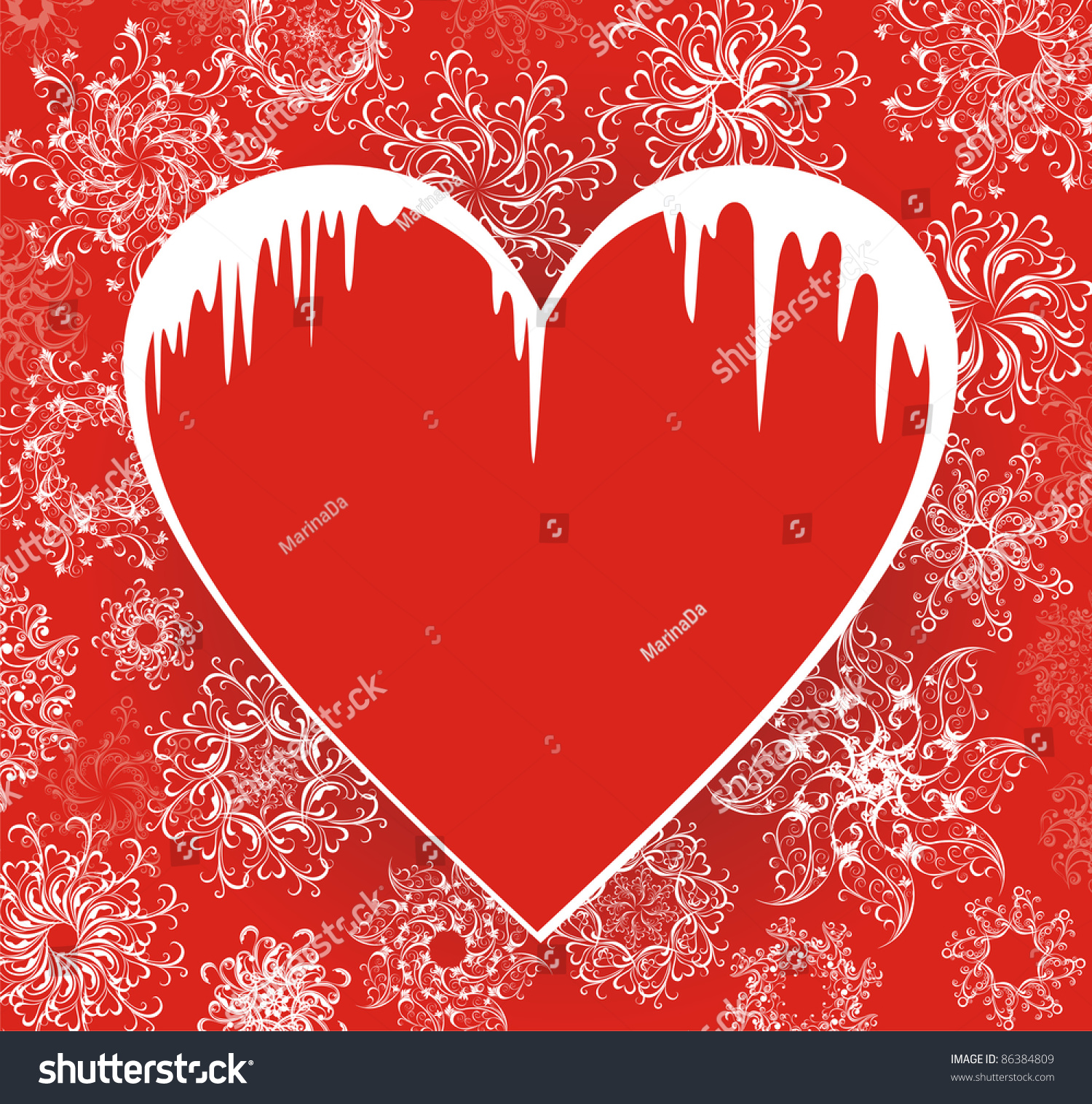 Download Christmas Love Winter Banners Heart Icicles Stock Vector 86384809 - Shutterstock