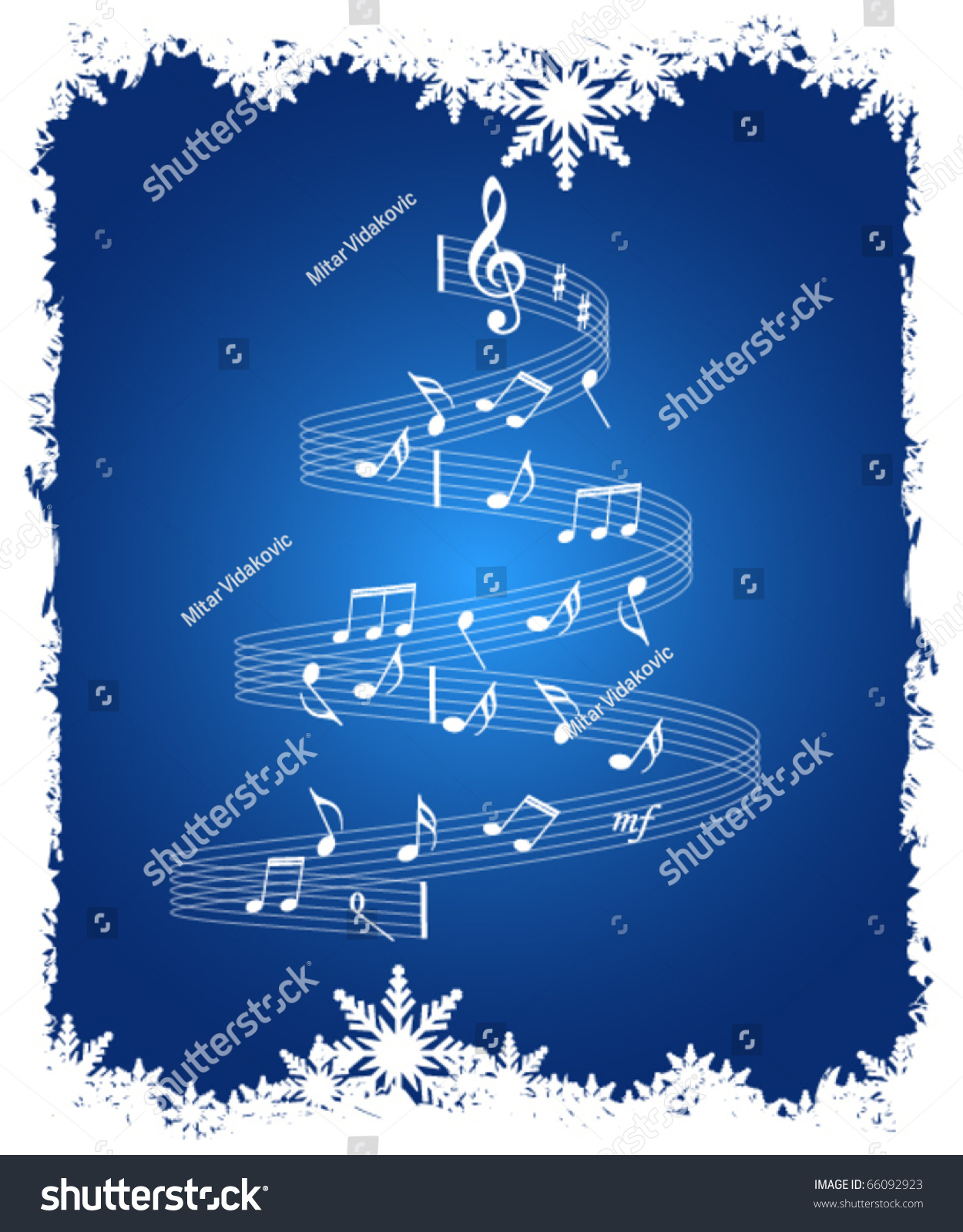 Christmas Music Notes Vector Background - 66092923 : Shutterstock