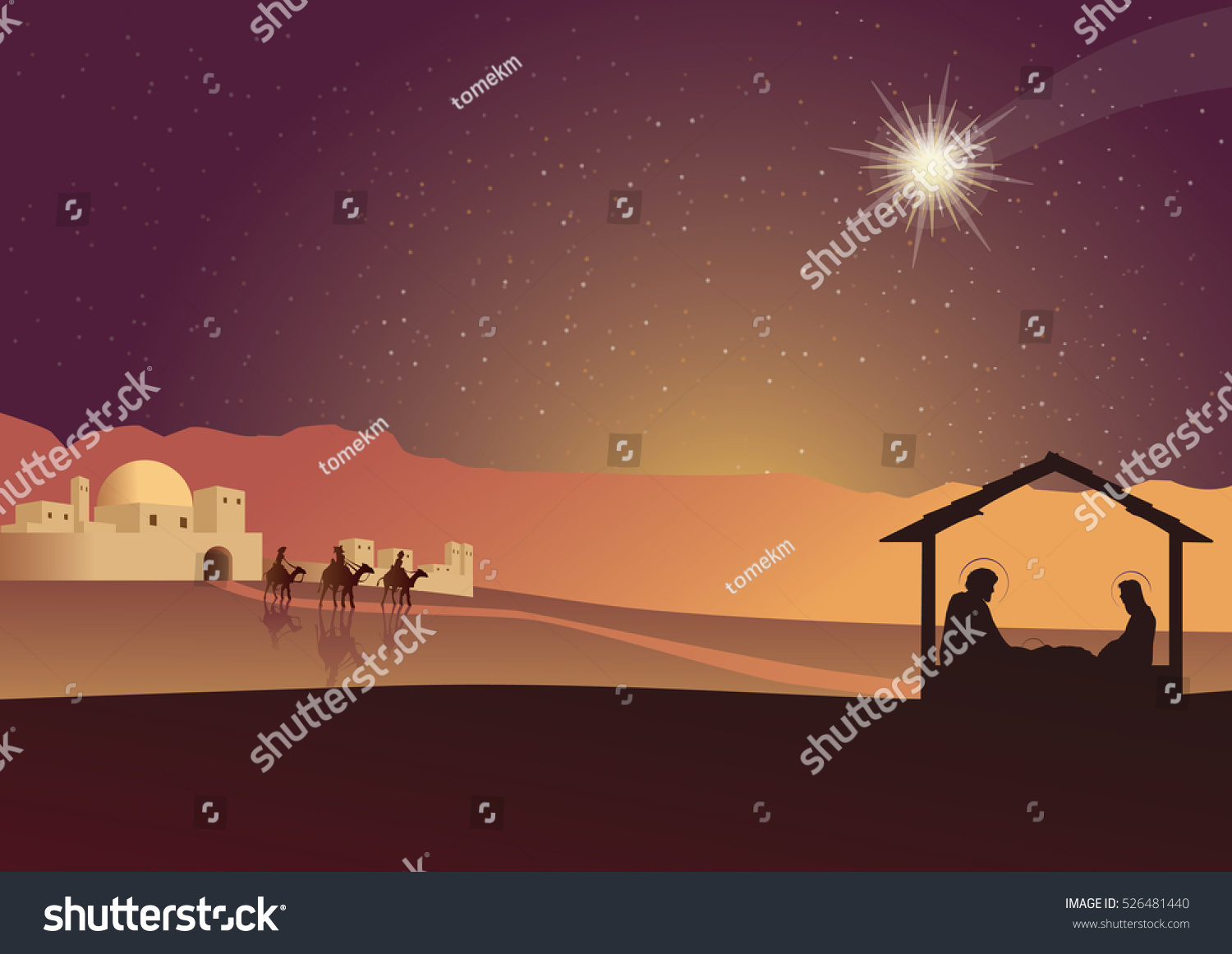 Christmas Nativity Scene Of Baby Jesus Stock Vector Illustration