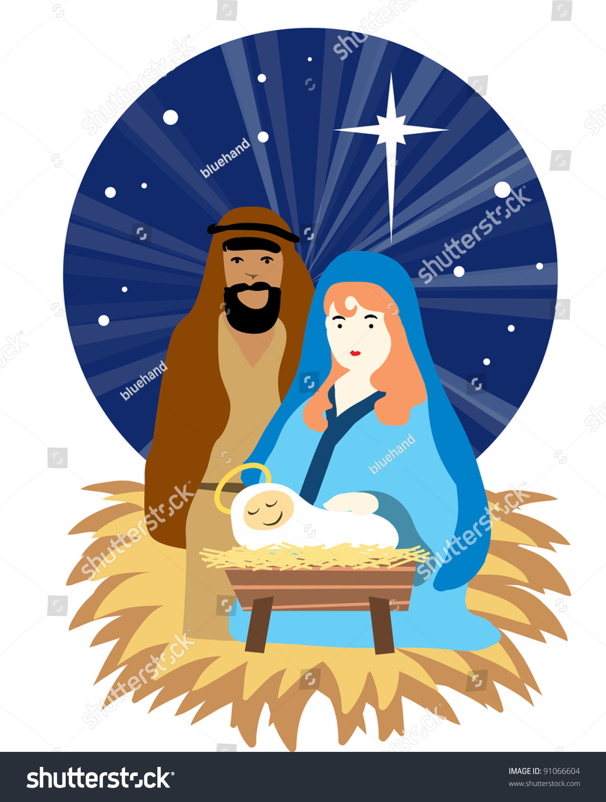 Christmas Nativity Scene Vector Graphic Stock Vector 91066604 ...