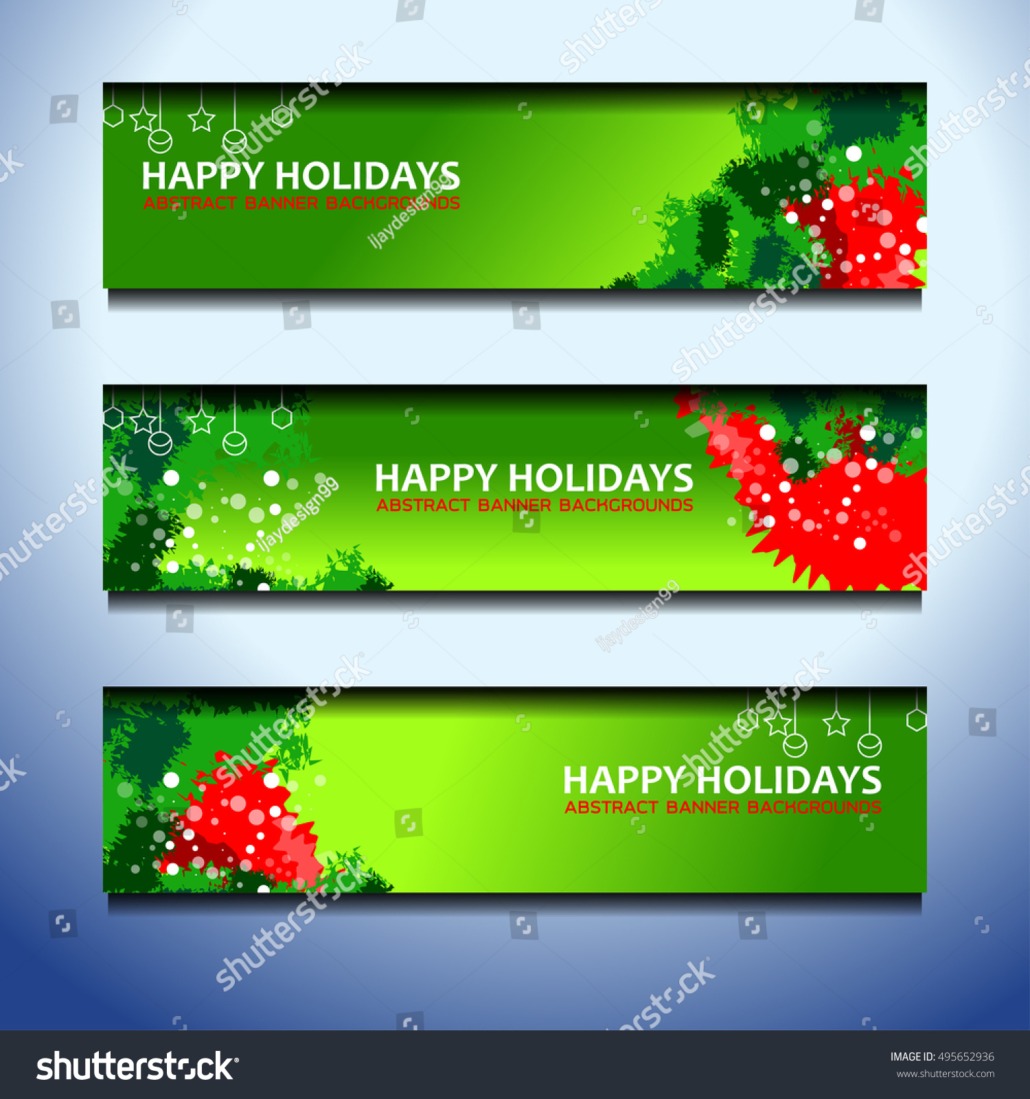 Christmas New Year Banners Background, Vector Illustration - 495652936 ...