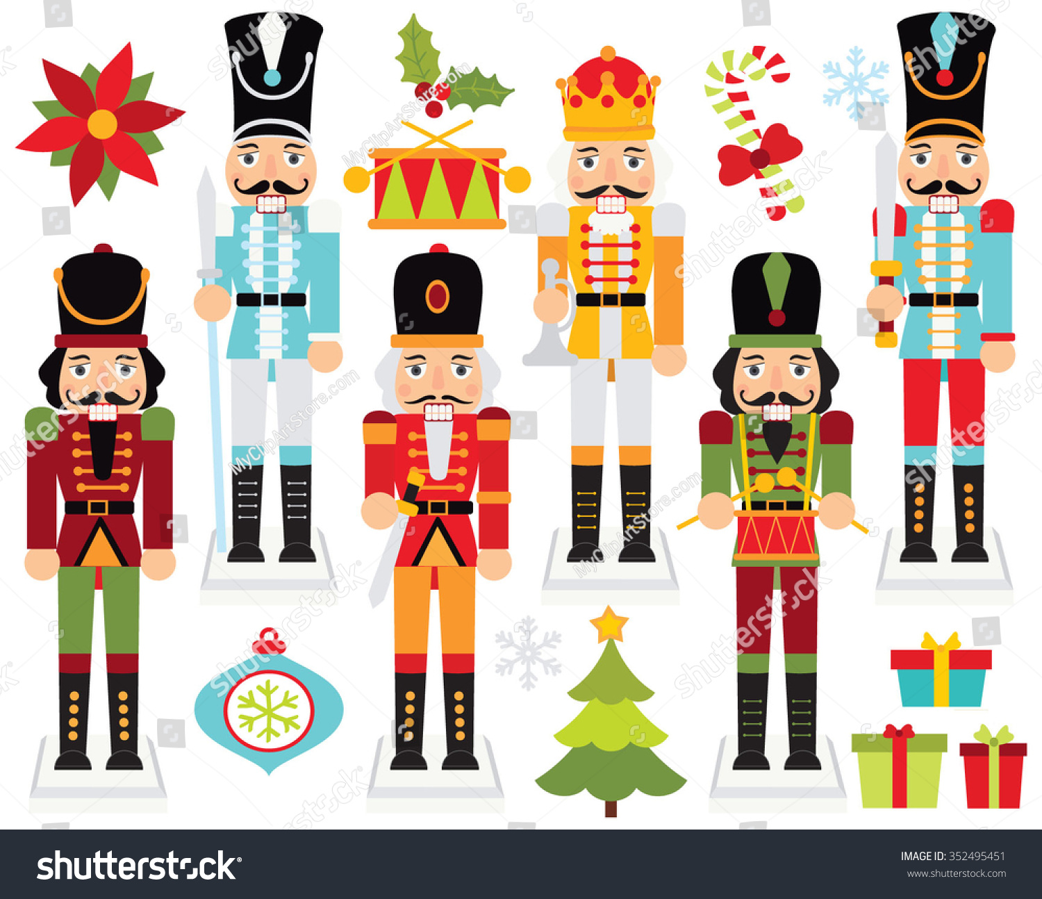 Christmas Nutcrackers Stock Vector 352495451 : Shutterstock