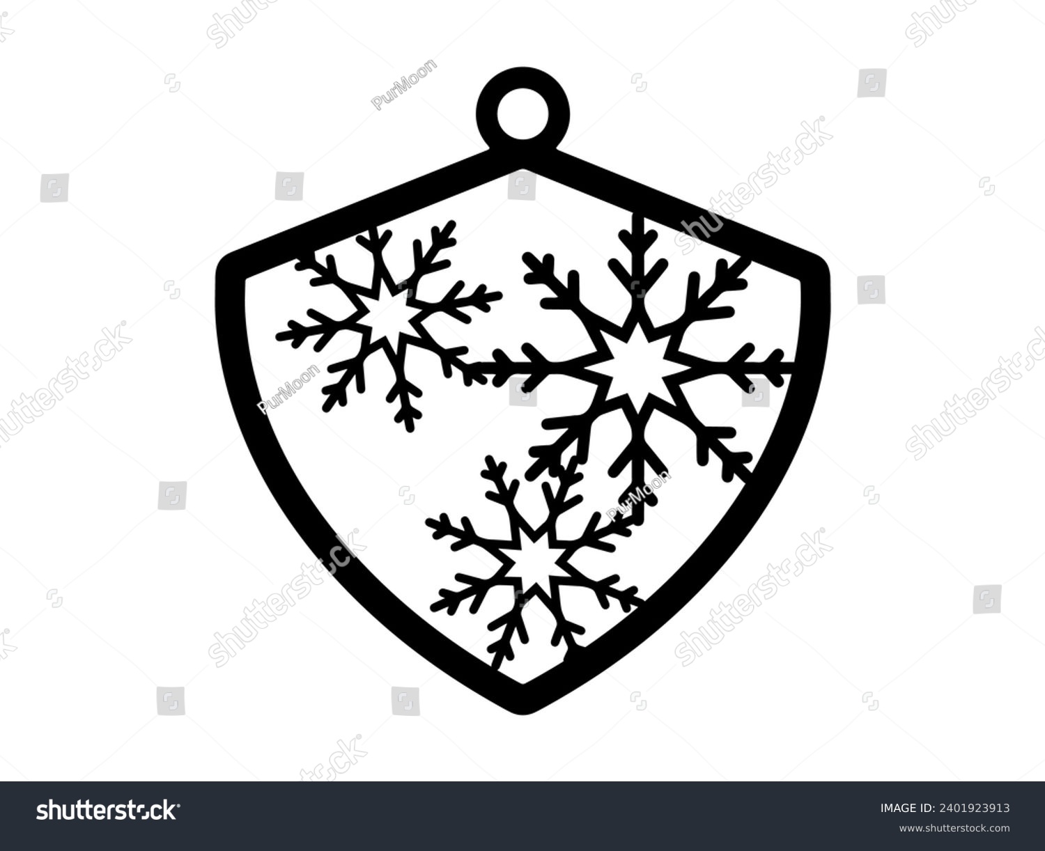 SVG of Christmas Ornament Decoration Laser Cutting svg