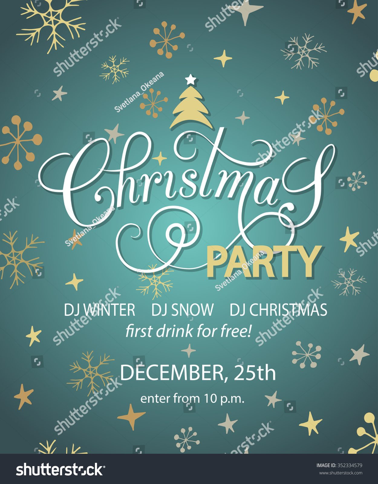 Christmas Party Background Design Template. Christmas Party Banner ...