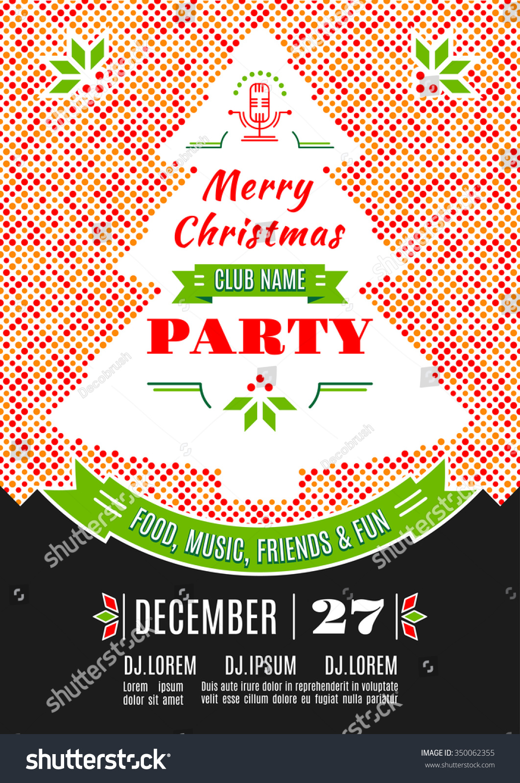 Christmas Party Invitation Modern Typography Ornament Stock Vector Royalty Free