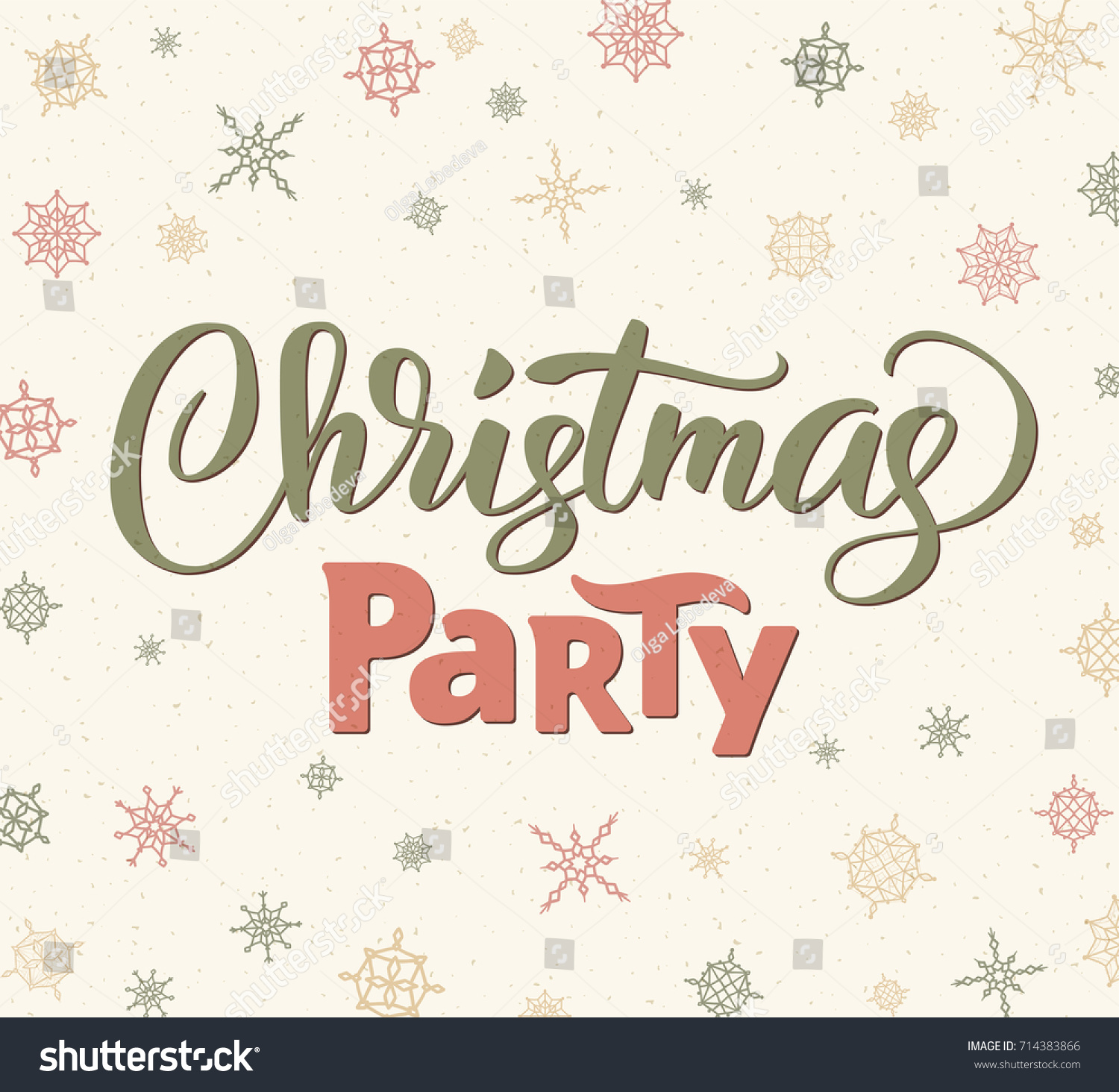 Christmas Party Poster Template Vector Illustration Stock Vector