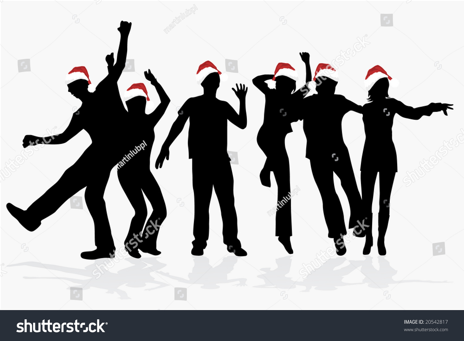 Christmas People Silhouettes Stock Vector (Royalty Free) 20542817 ...