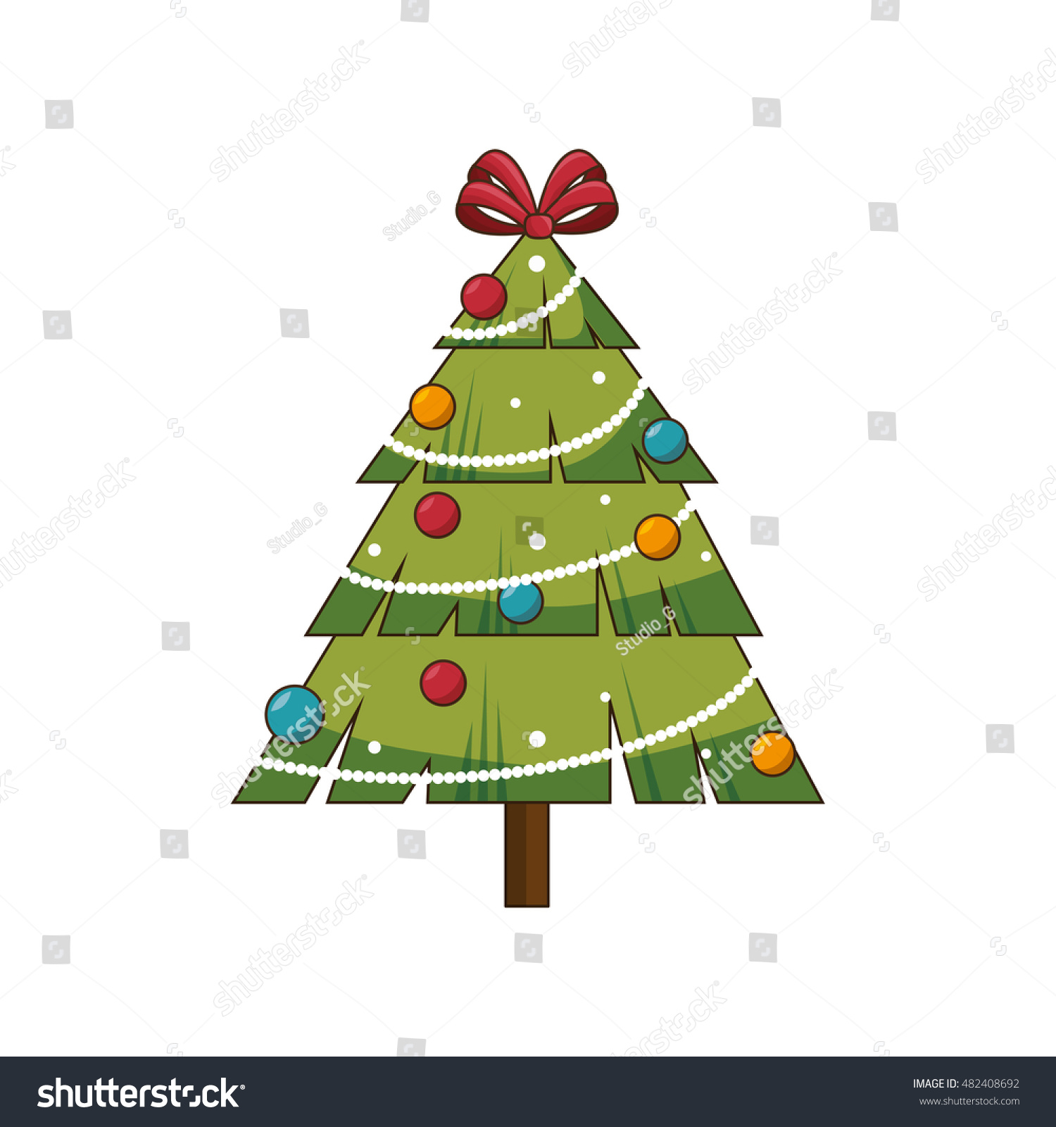 Christmas Pine Tree Stock Vector Illustration 482408692 : Shutterstock