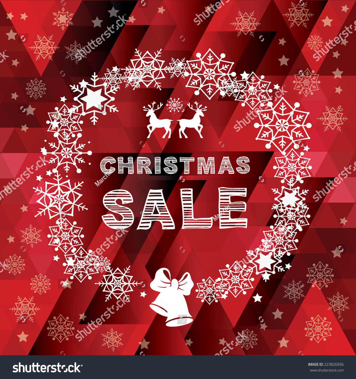 Christmas Poster Sale.Typography.Vector Illustration. - 223826956