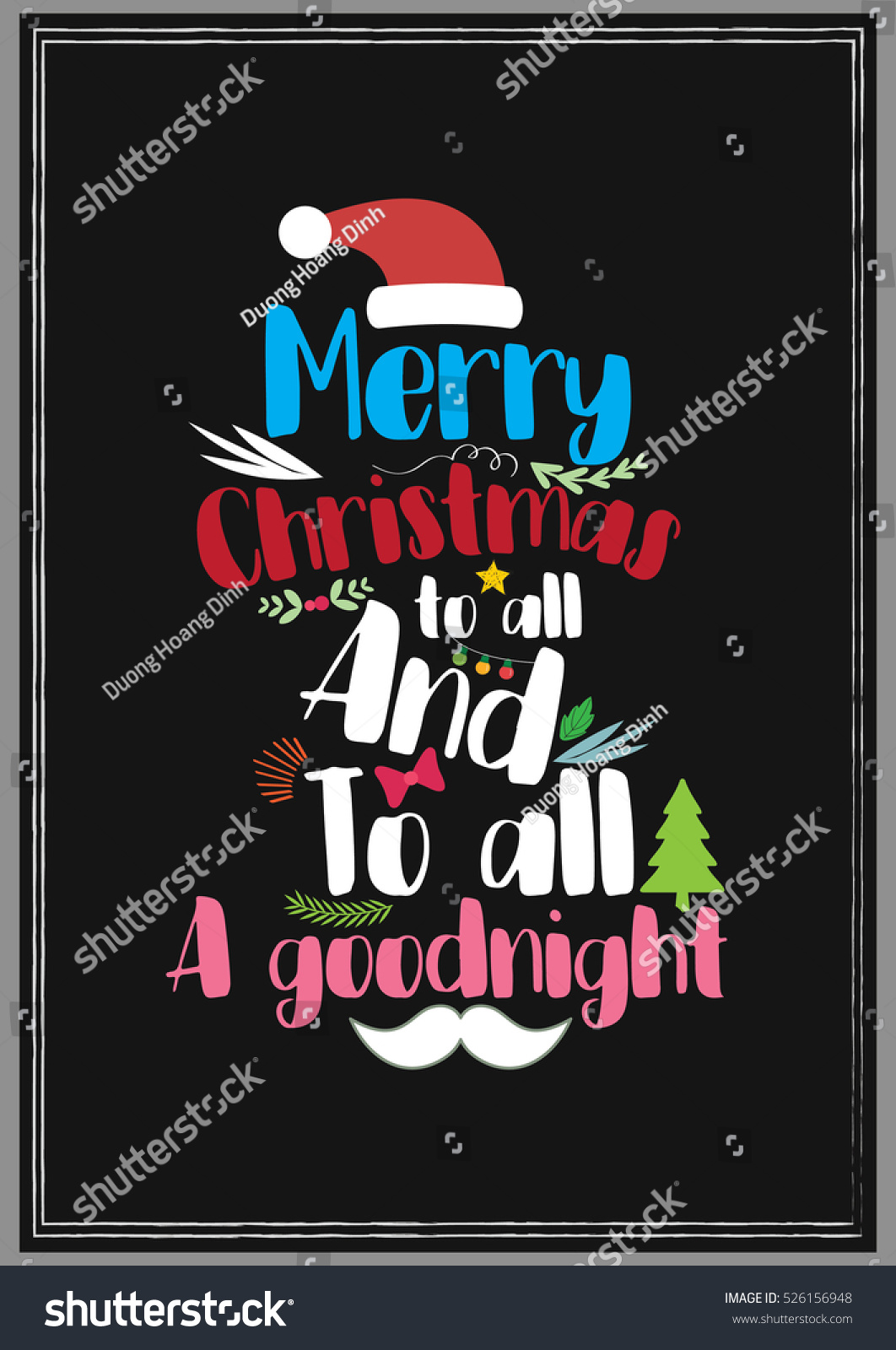 Christmas Quote Merry Christmas All All Stock Vector 526156948