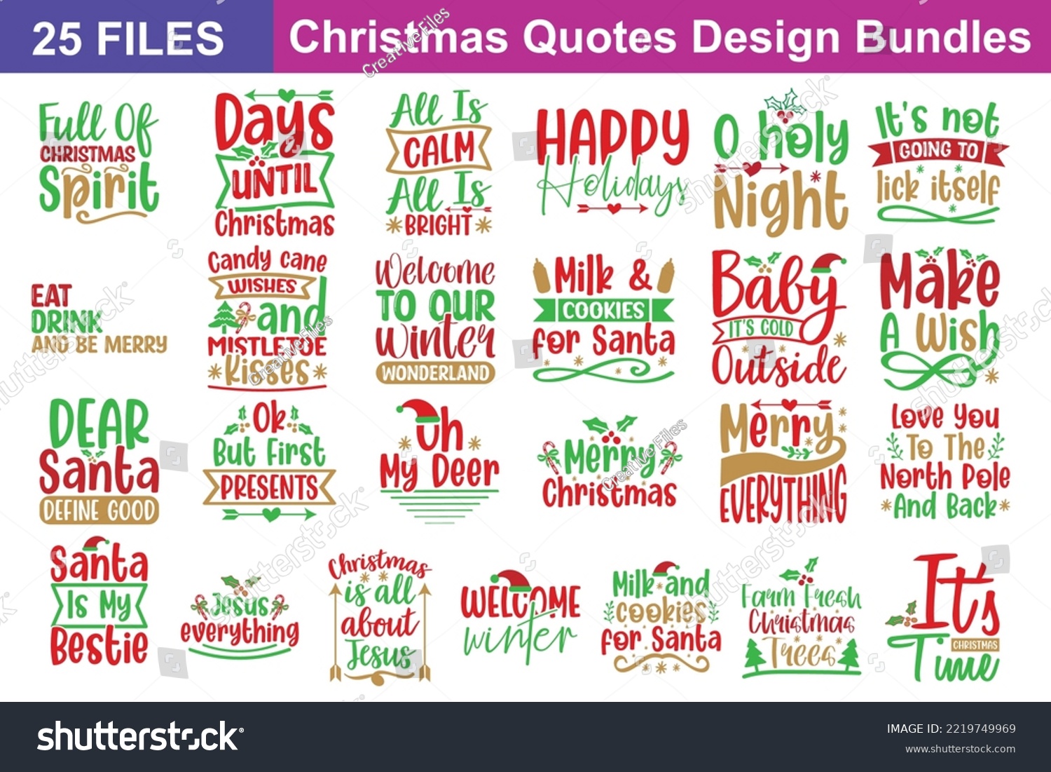 SVG of Christmas Quotes svg Bundle. Quotes about Christmas, Christmas cut files Bundle of 25 svg eps Files for Cutting Machines Cameo Cricut, Christmas Quotes svg