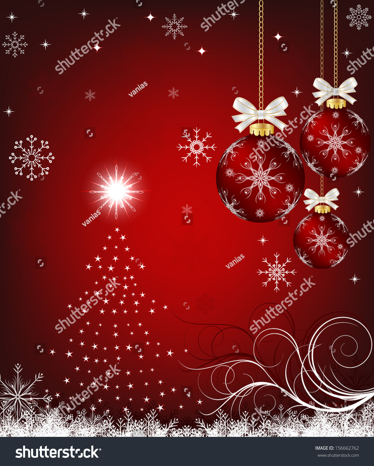 Christmas Red Background Stock Vector Illustration 156662762 : Shutterstock