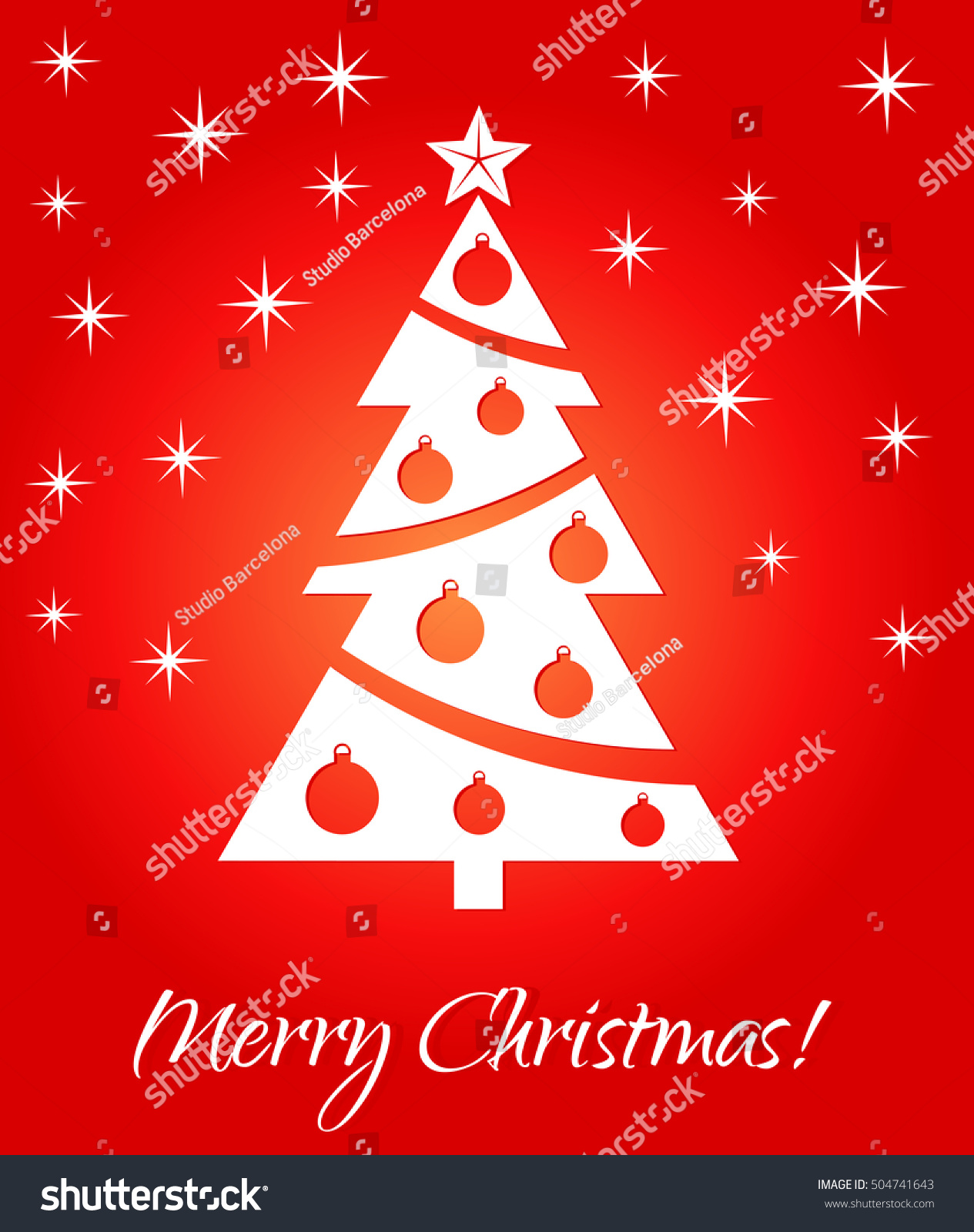 Christmas Red Greeting Card. Vector Illustration - 504741643 : Shutterstock