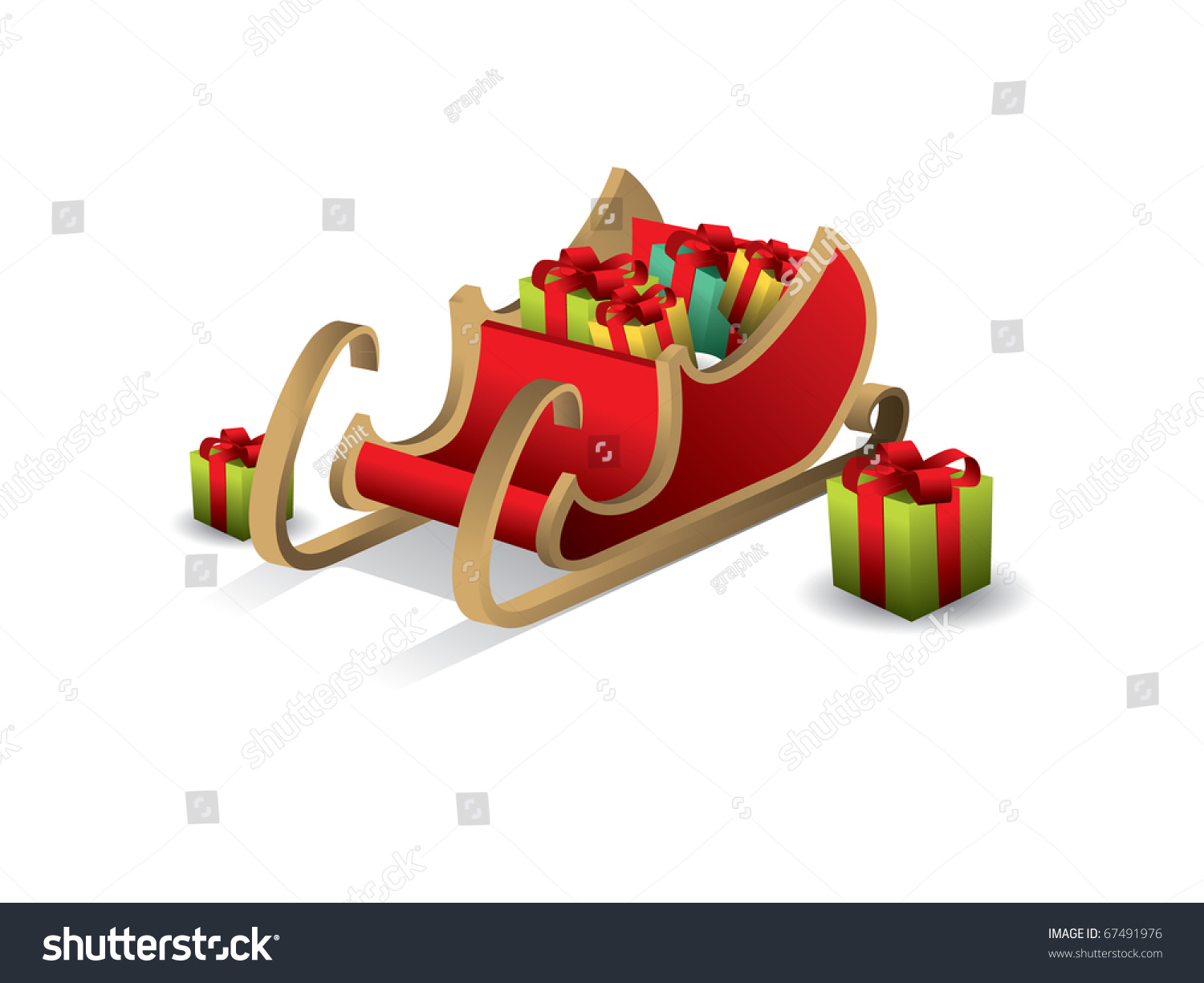 Christmas Santa Sledge Vector Stock Vector 67491976 - Shutterstock