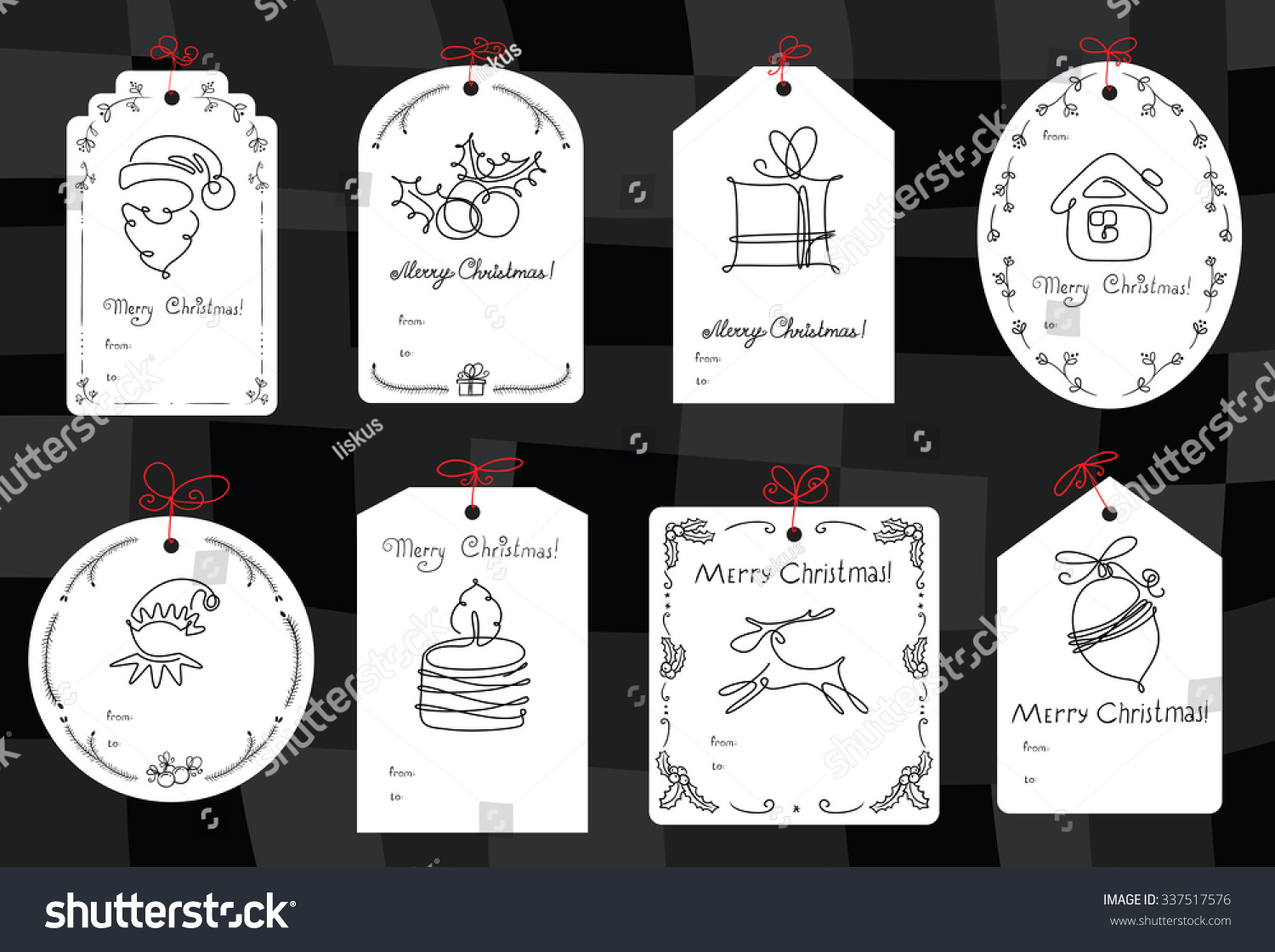 christmas set gift tags