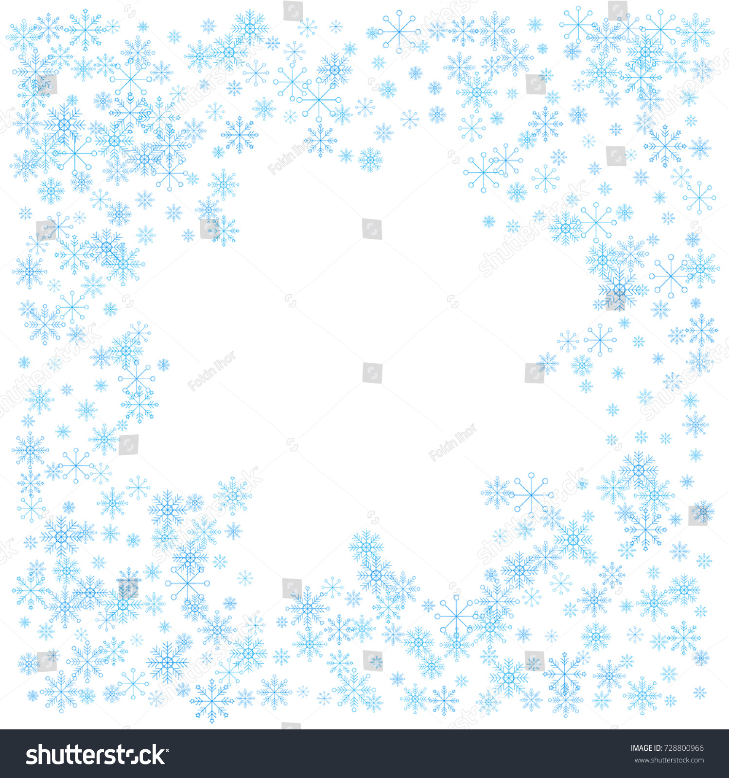 Christmas Snow Splash Frame Border Random Stock Vector 728800966 ...