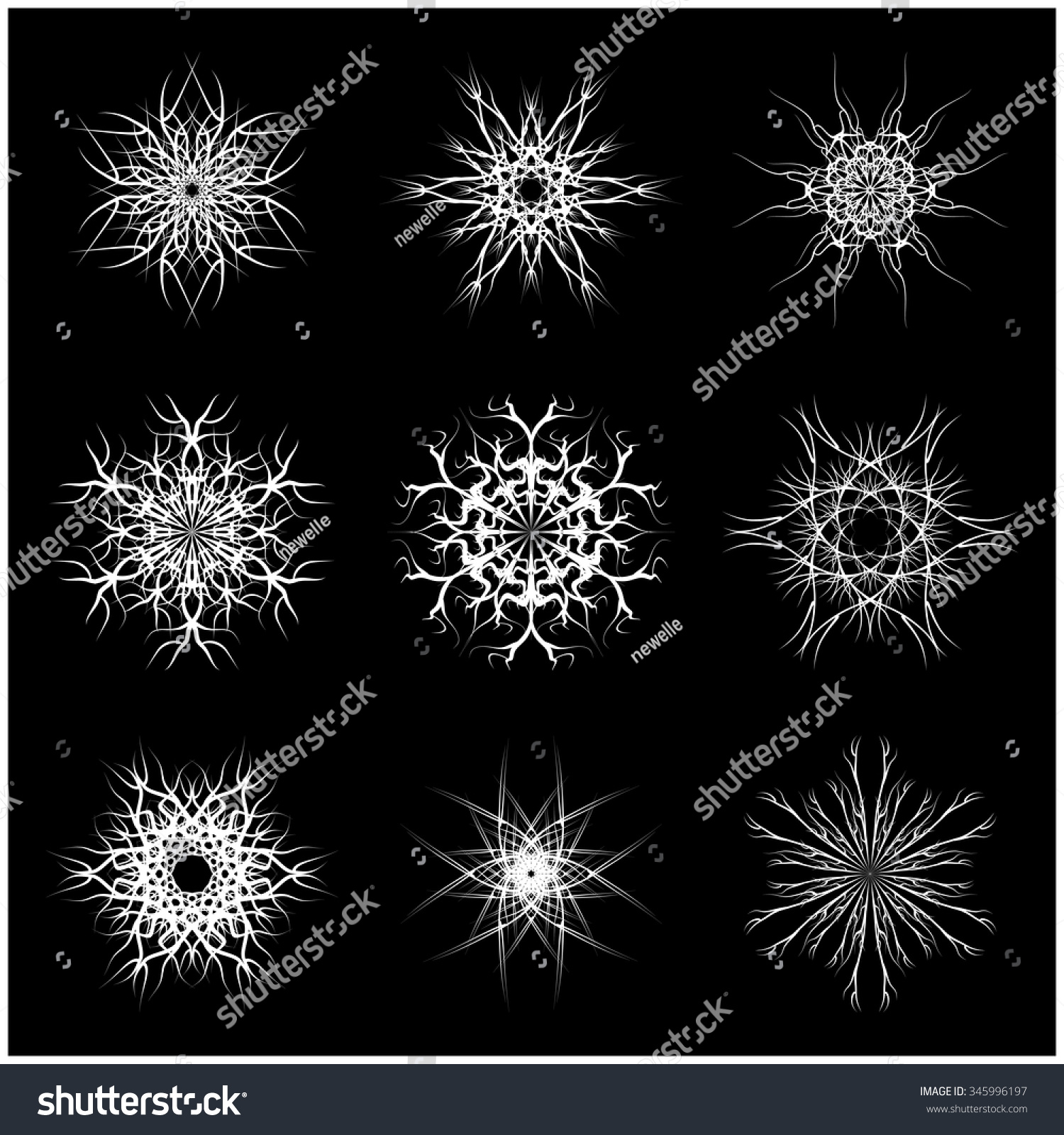 Christmas snowflake frozen flake silhouette icon symbol design Winter crystal vector