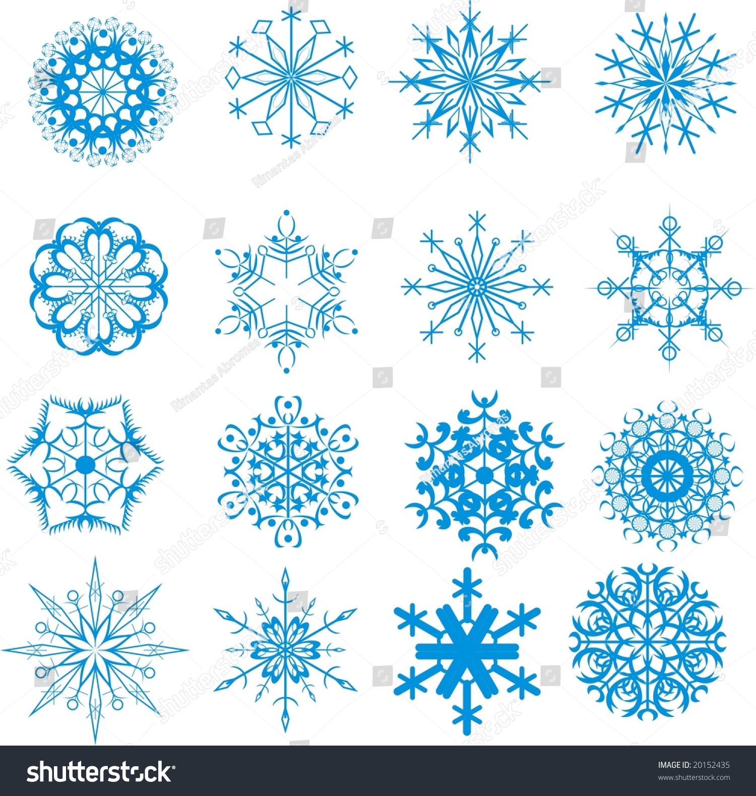 Christmas Snowflakes On White Background Stock Vector Illustration ...