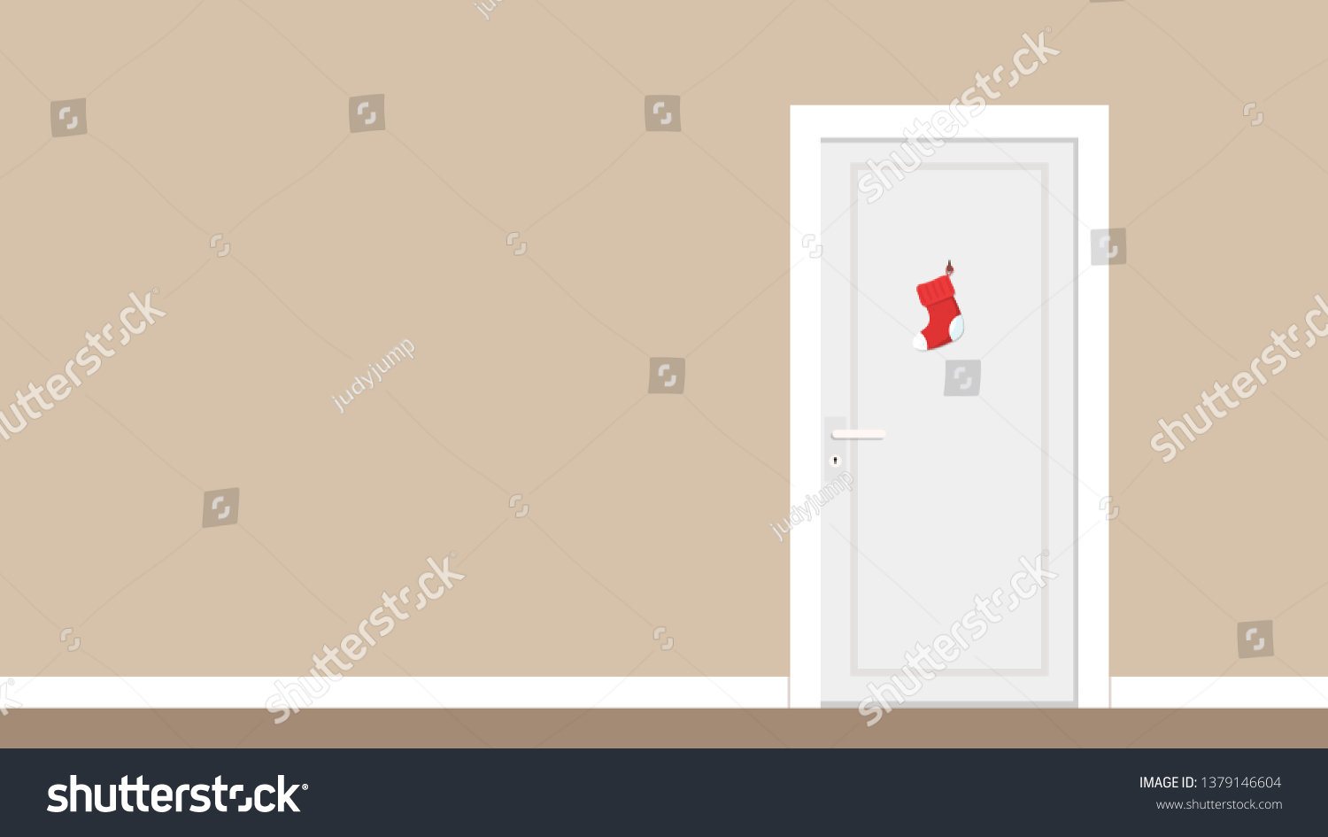 Christmas Sock Door Vector Wallpaper Free Stock Vector Royalty