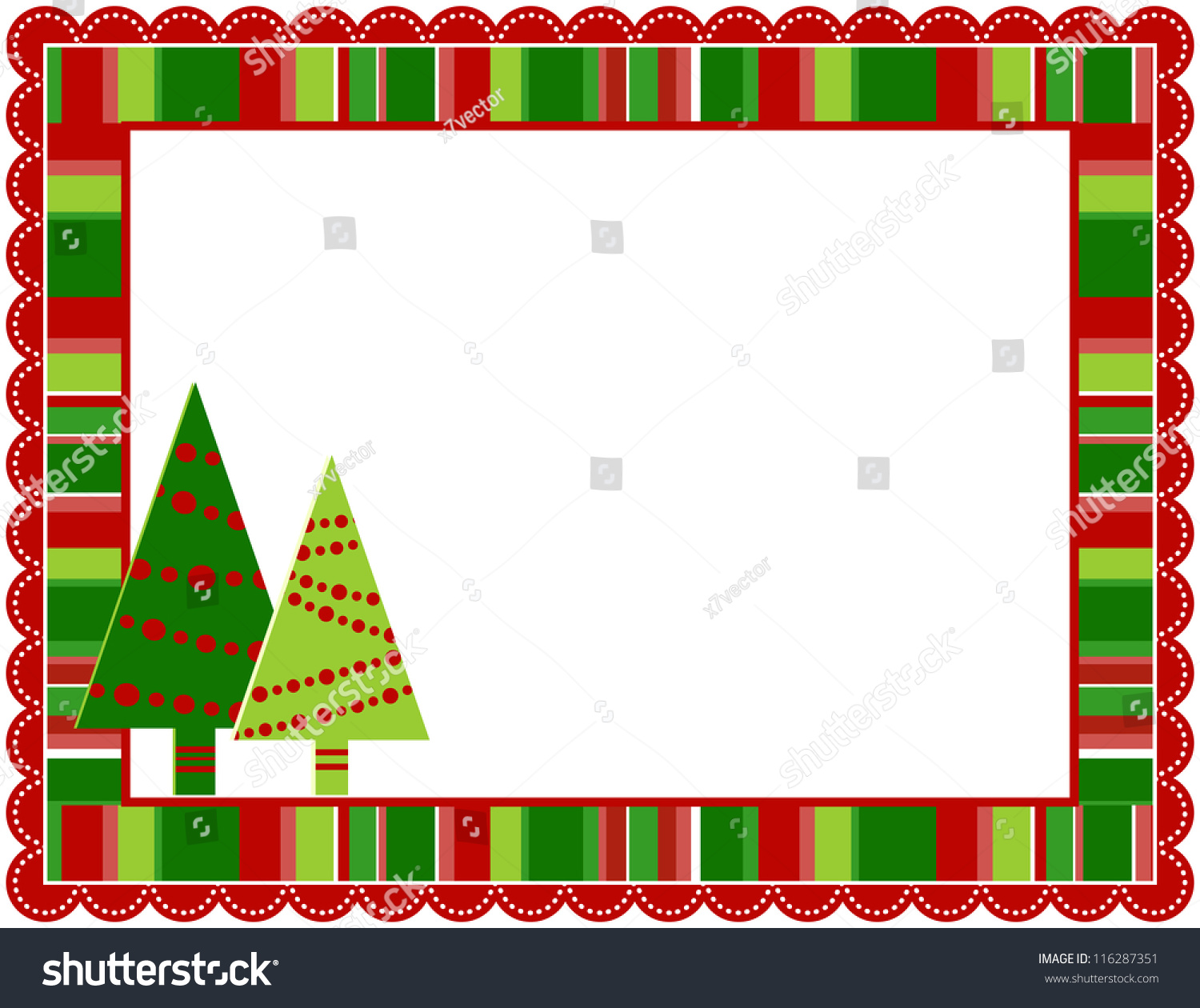 Christmas Stripped Frame - Christmas Stripped Patterned Frame With ...