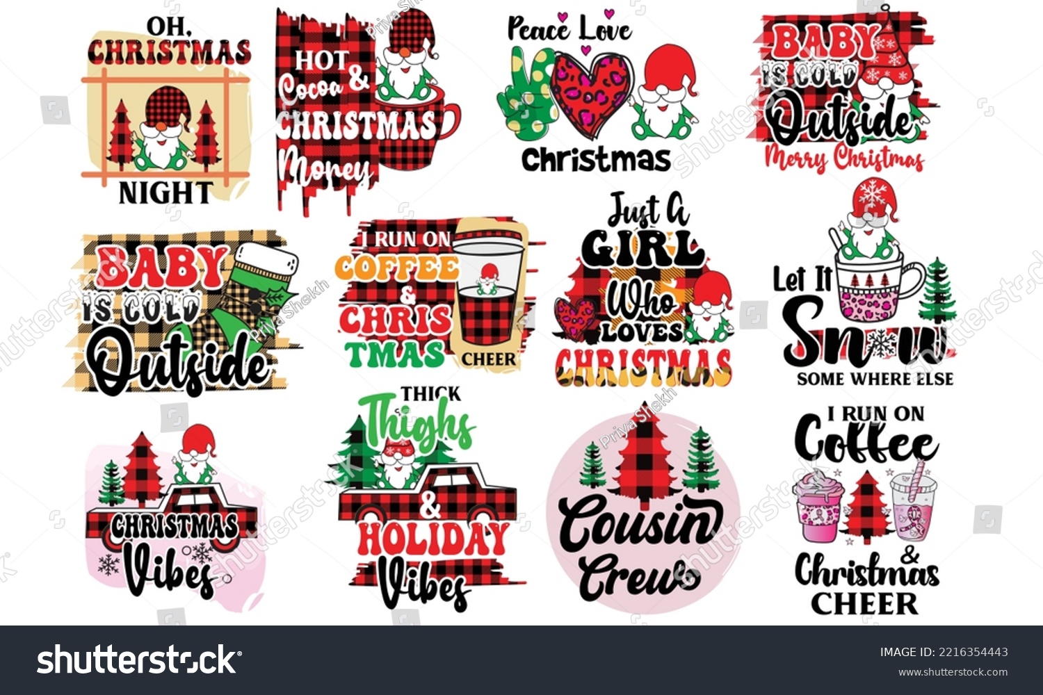 SVG of Christmas Sublimation Design Bundle. You will get eps file with 300ppi svg