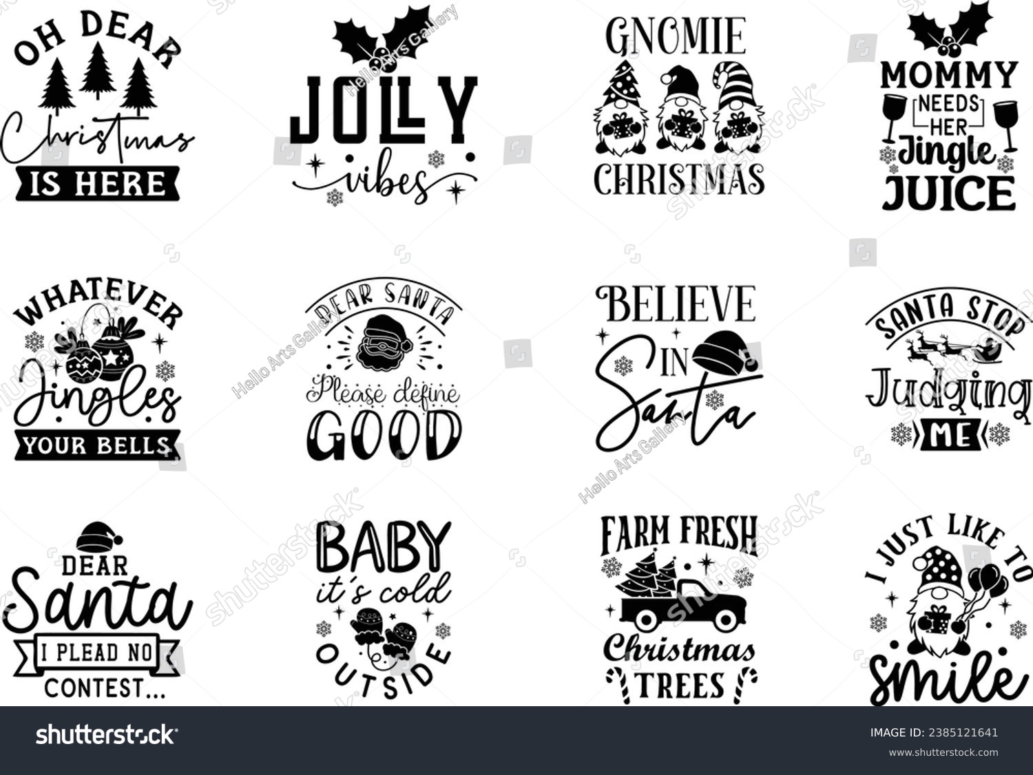 SVG of Christmas T- shirt Design Bundle new year Winter Design, Santa Design svg