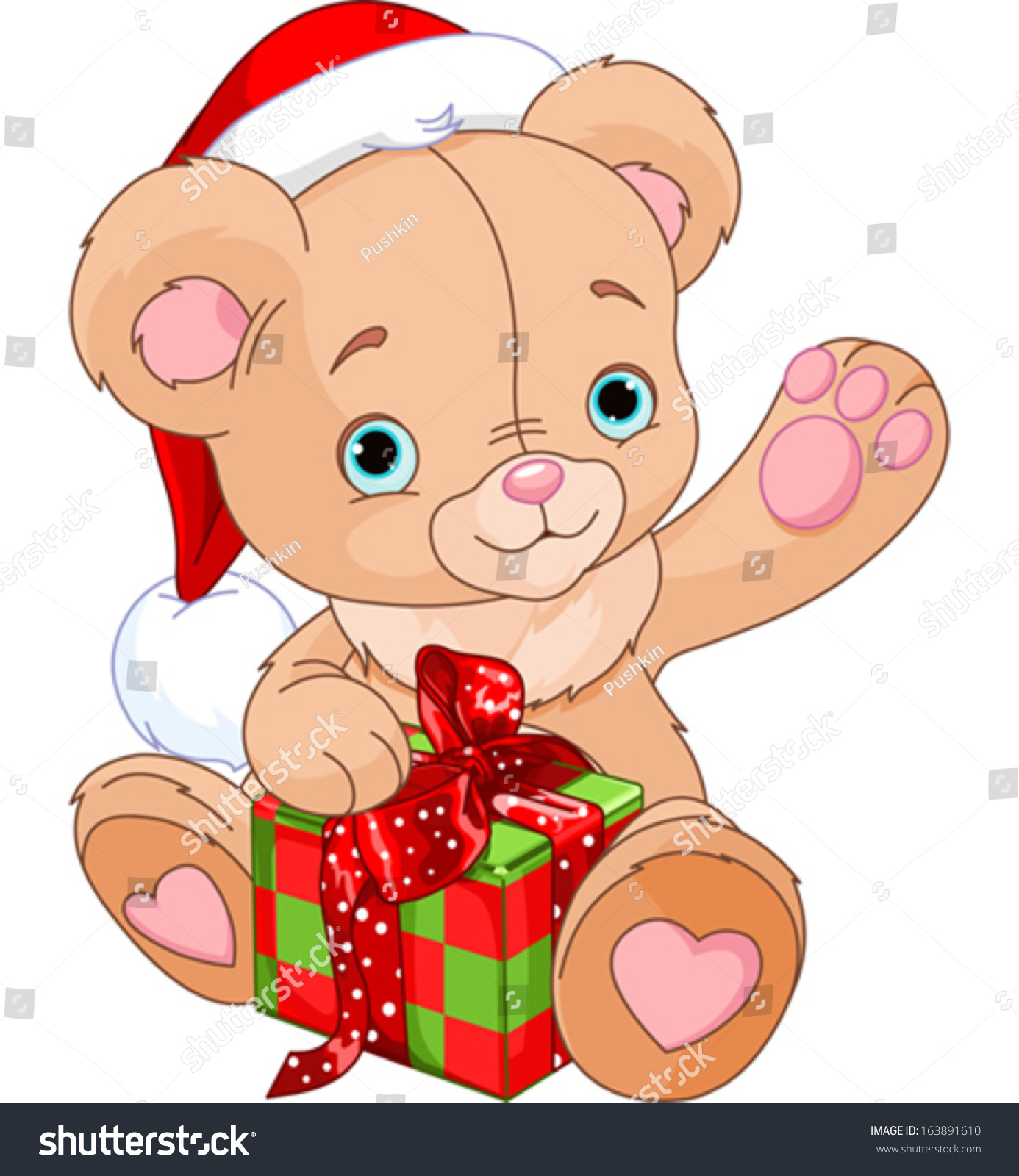 teddy bear holding gift box