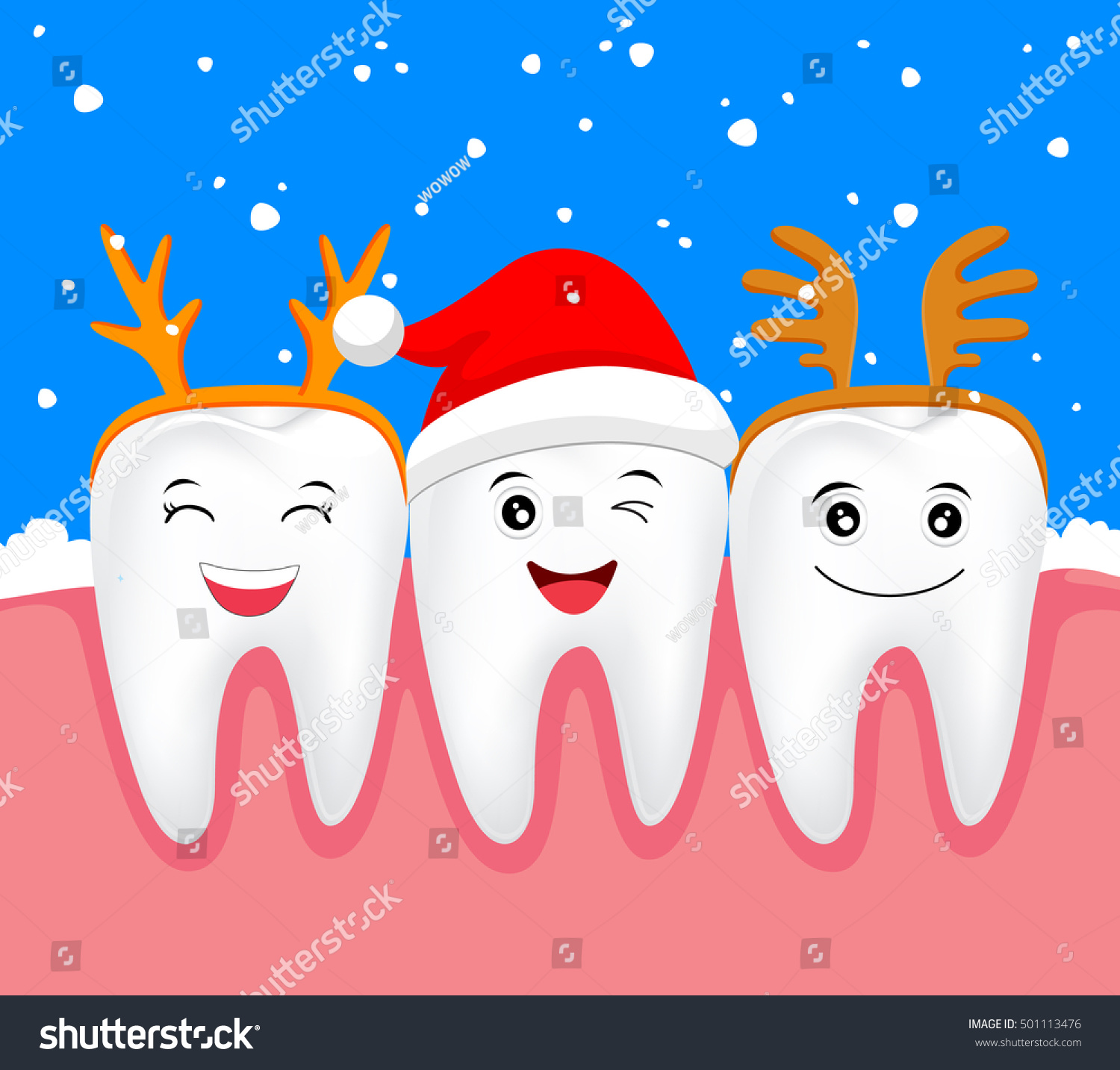 Download Christmas Teeth Character Concept Tooth Santa Stock Vector ...