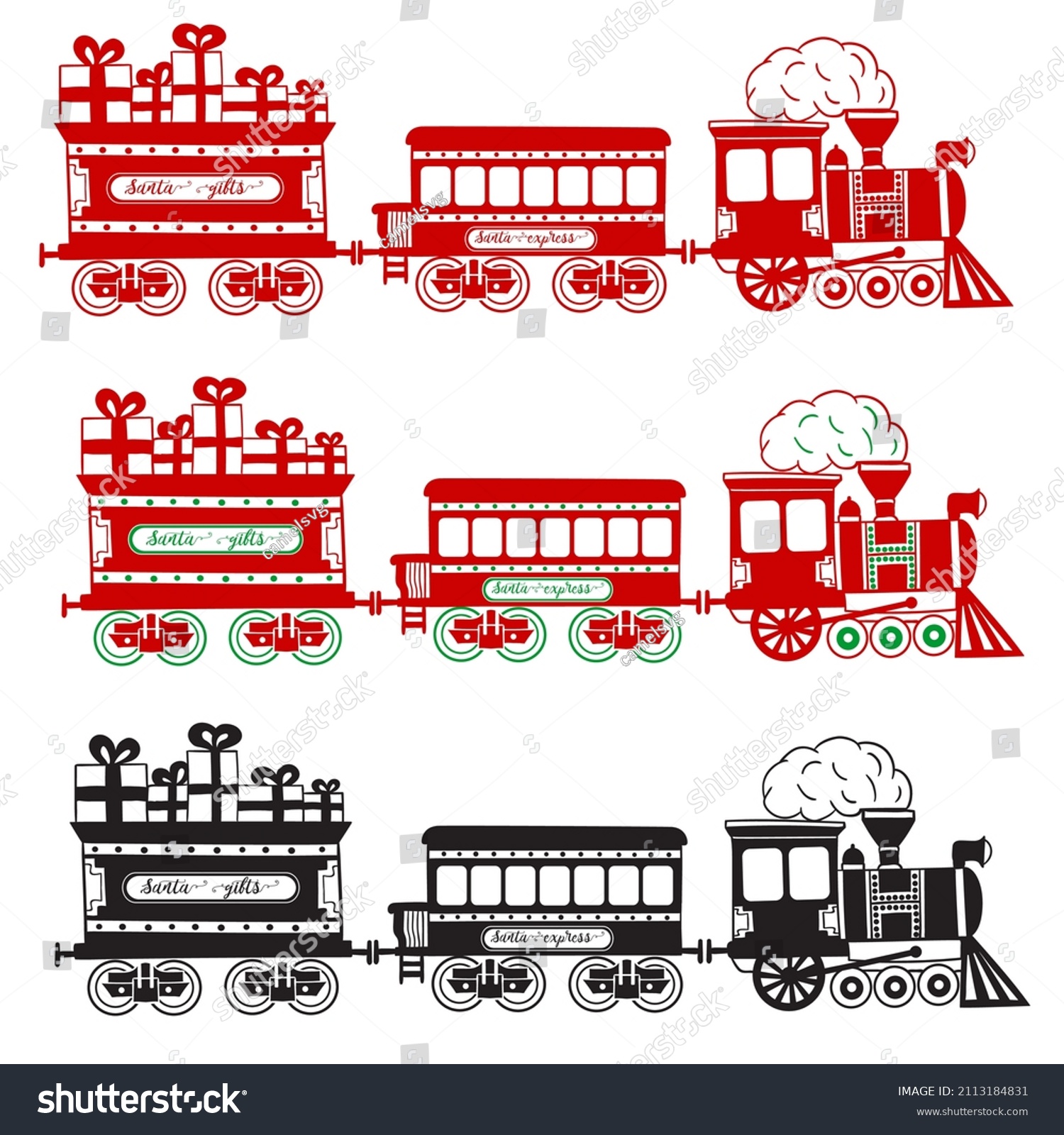 SVG of Christmas Train,  Choo Choo Train, Christmas Clip Art, Christmas quotes, Polar Express Train, Santa's Train SVG, Silhouette Cut File, Christmas vector svg