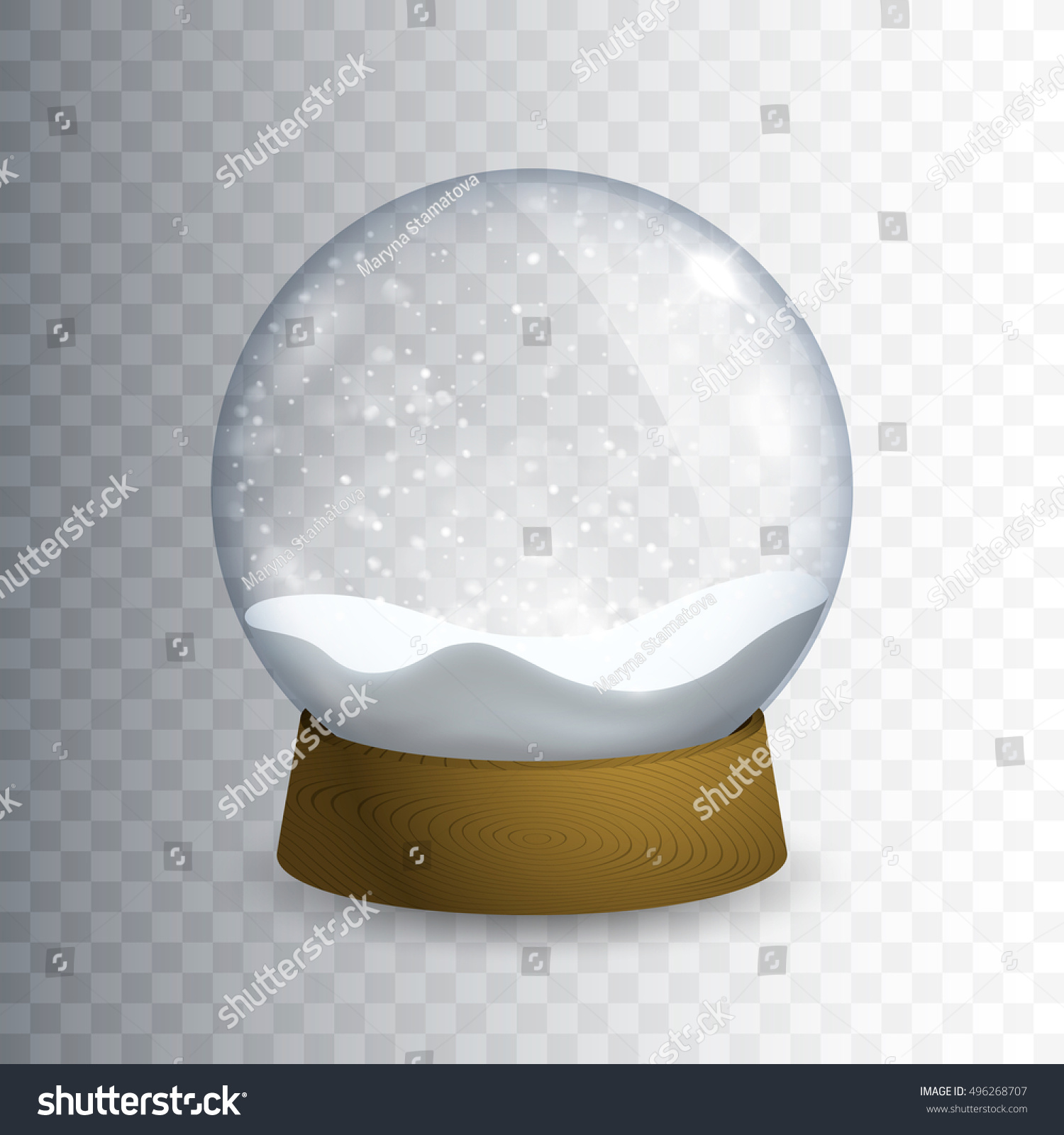 Christmas Transparent Snowglobe. Isolated On Transparent Background ...