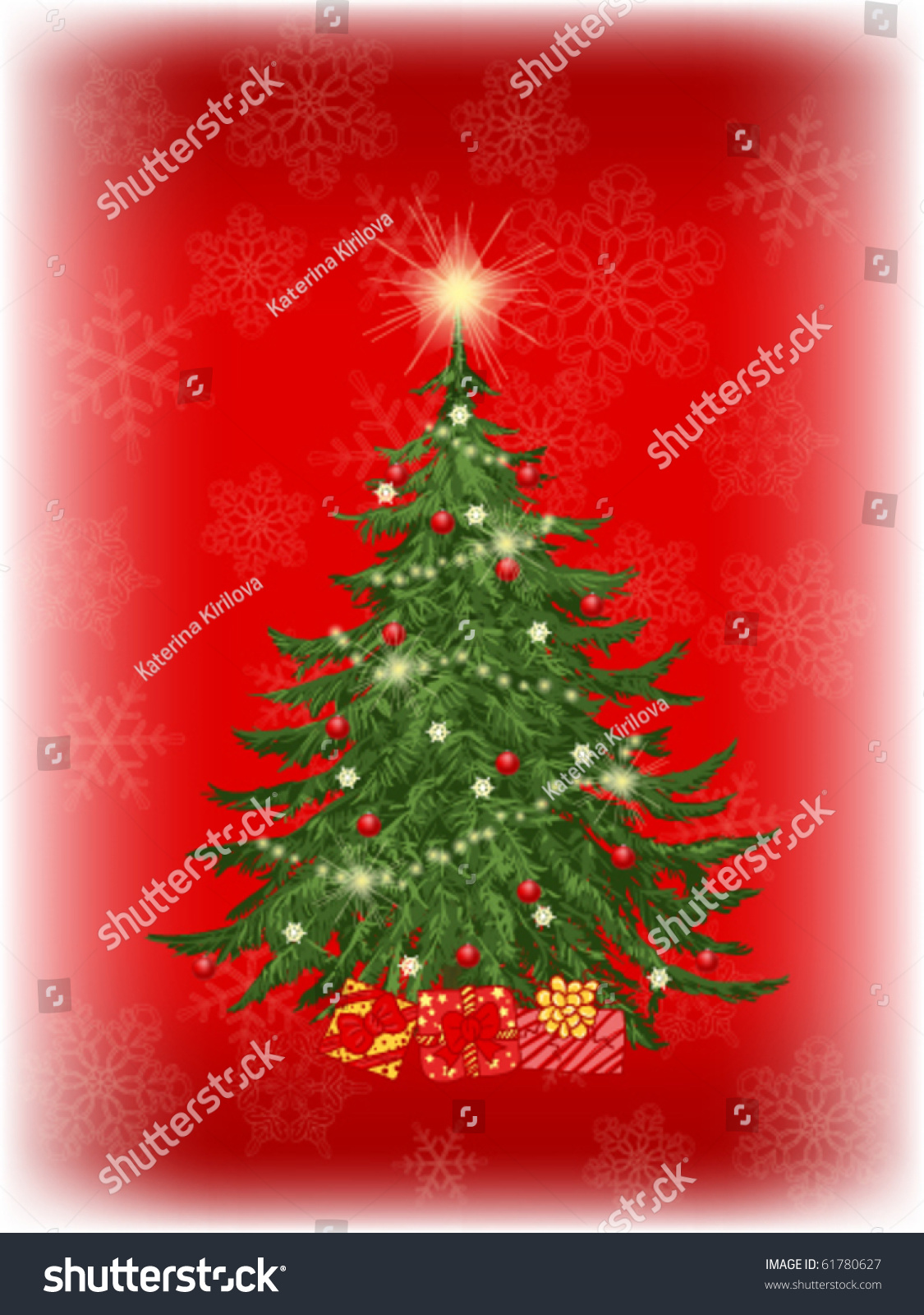 Christmas Tree Stock Vector 61780627 - Shutterstock