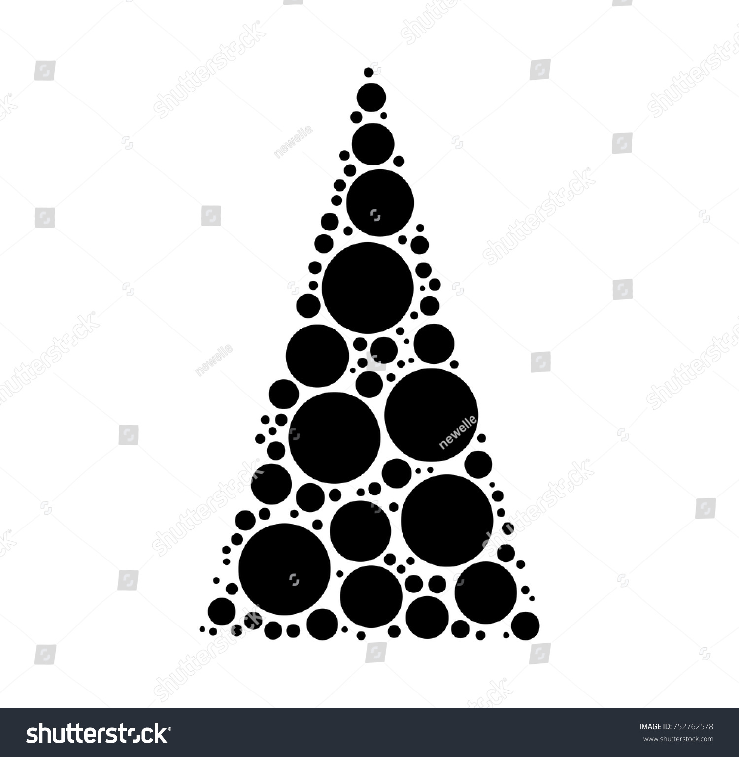 Christmas Tree Dotted Vector Isolated On White Background Christmas Tree Dotted Vector Isolated On White Background