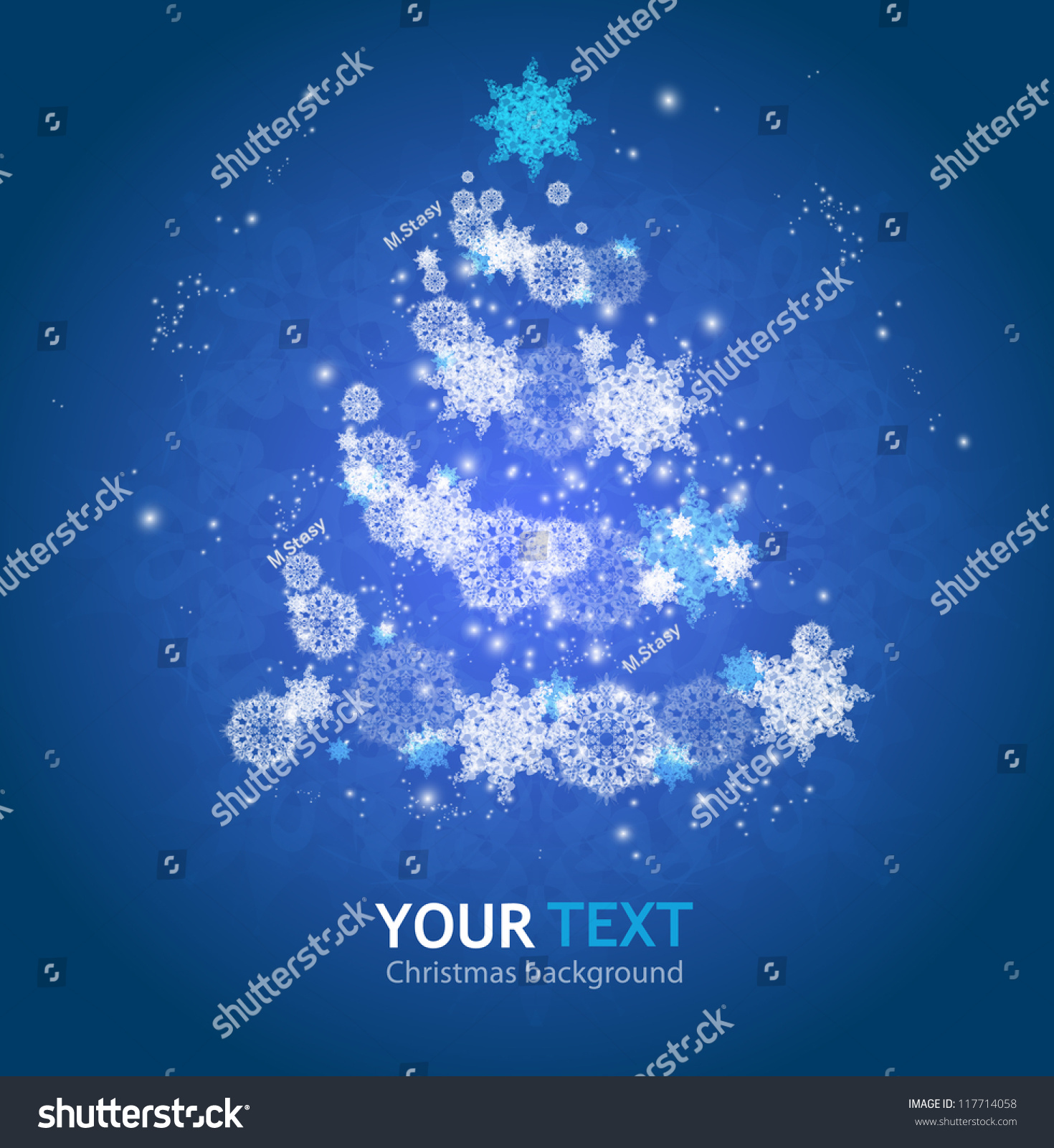 Christmas Tree From Snowflakes Vector Background - 117714058 : Shutterstock