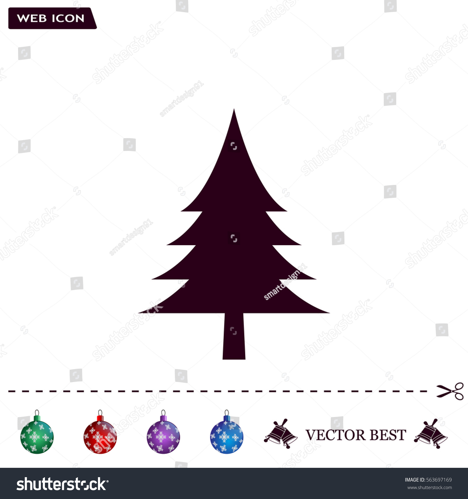 Christmas Tree Icon Stock Vector 563697169 - Shutterstock