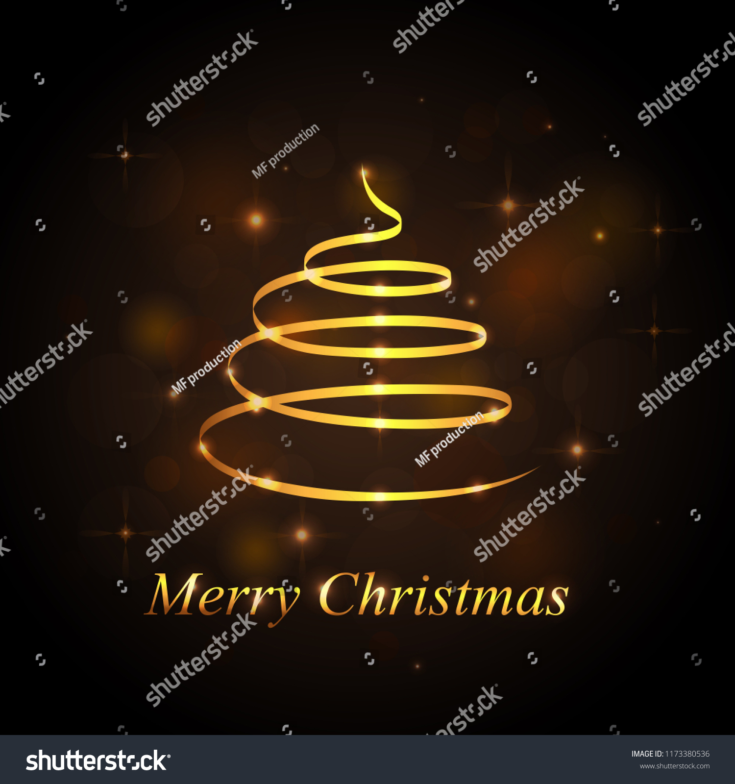 Download Christmas Tree Isolated On Black Background Stock Vector Royalty Free 1173380536 PSD Mockup Templates