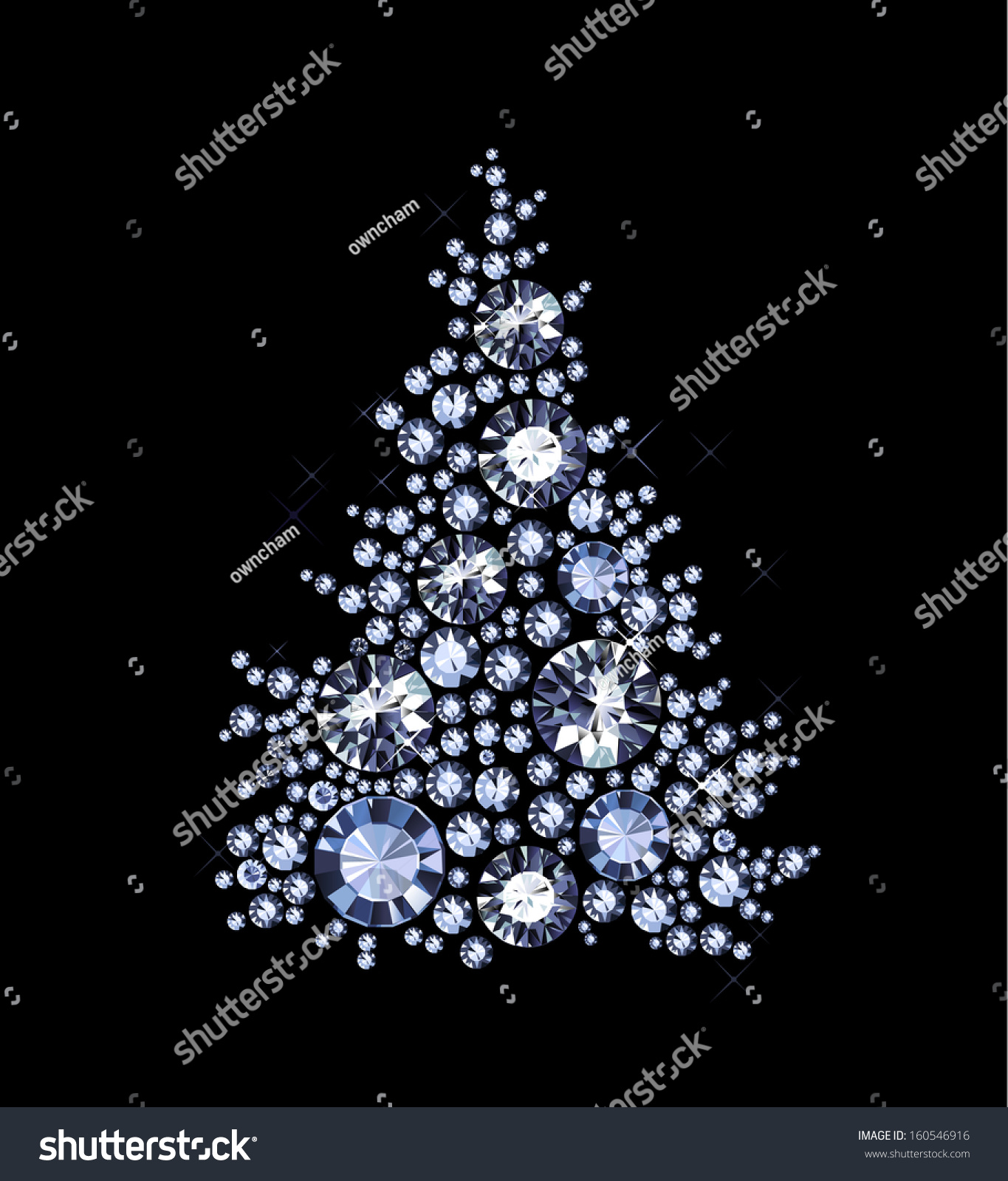 SVG of Christmas Tree made of gems svg