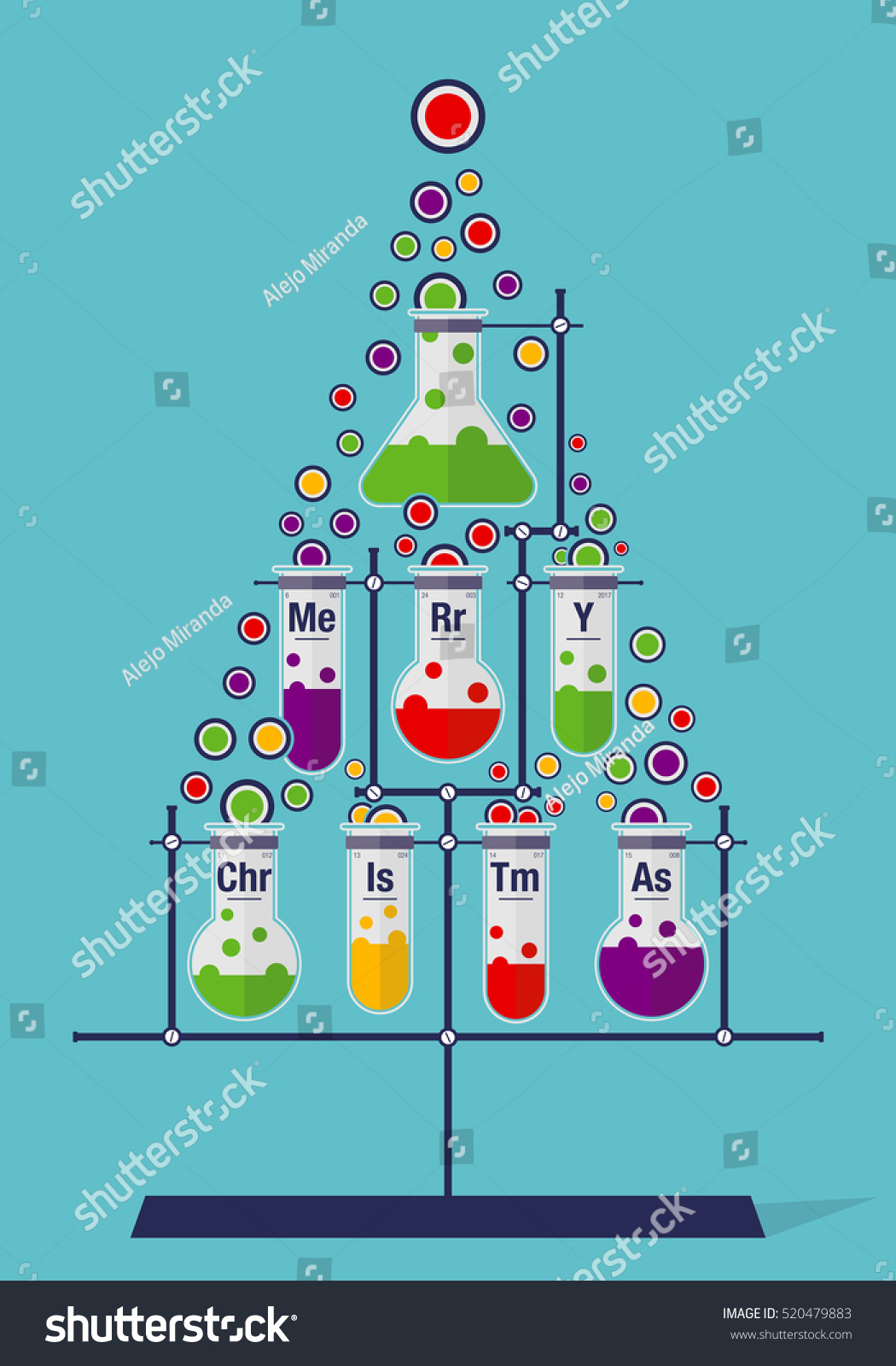 christmas tree made test tubes bubbles stock vector christmas tree made test tubes bubbles stock vector