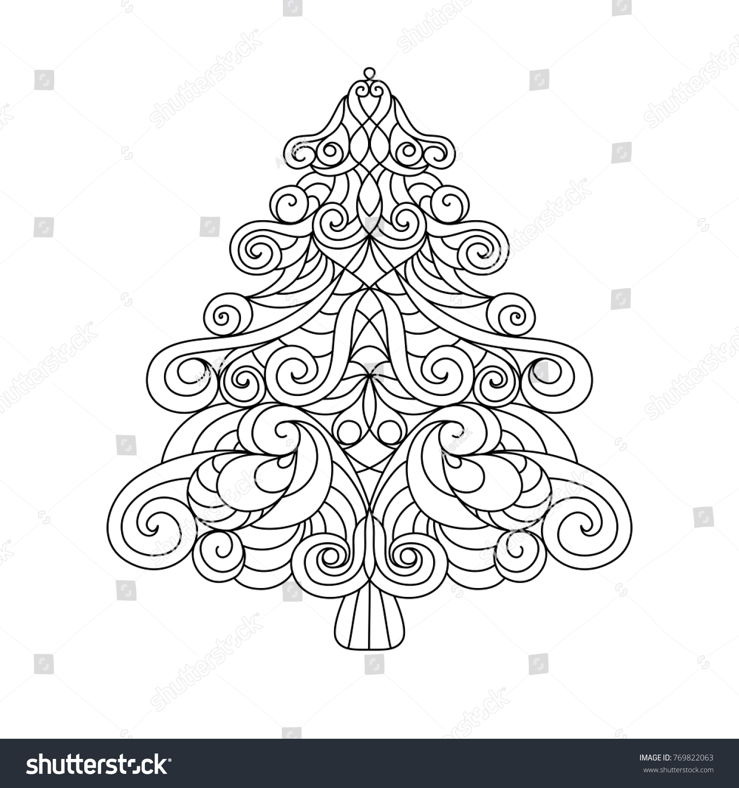 Download Christmas Tree Mandala Stock Vector Royalty Free 769822063