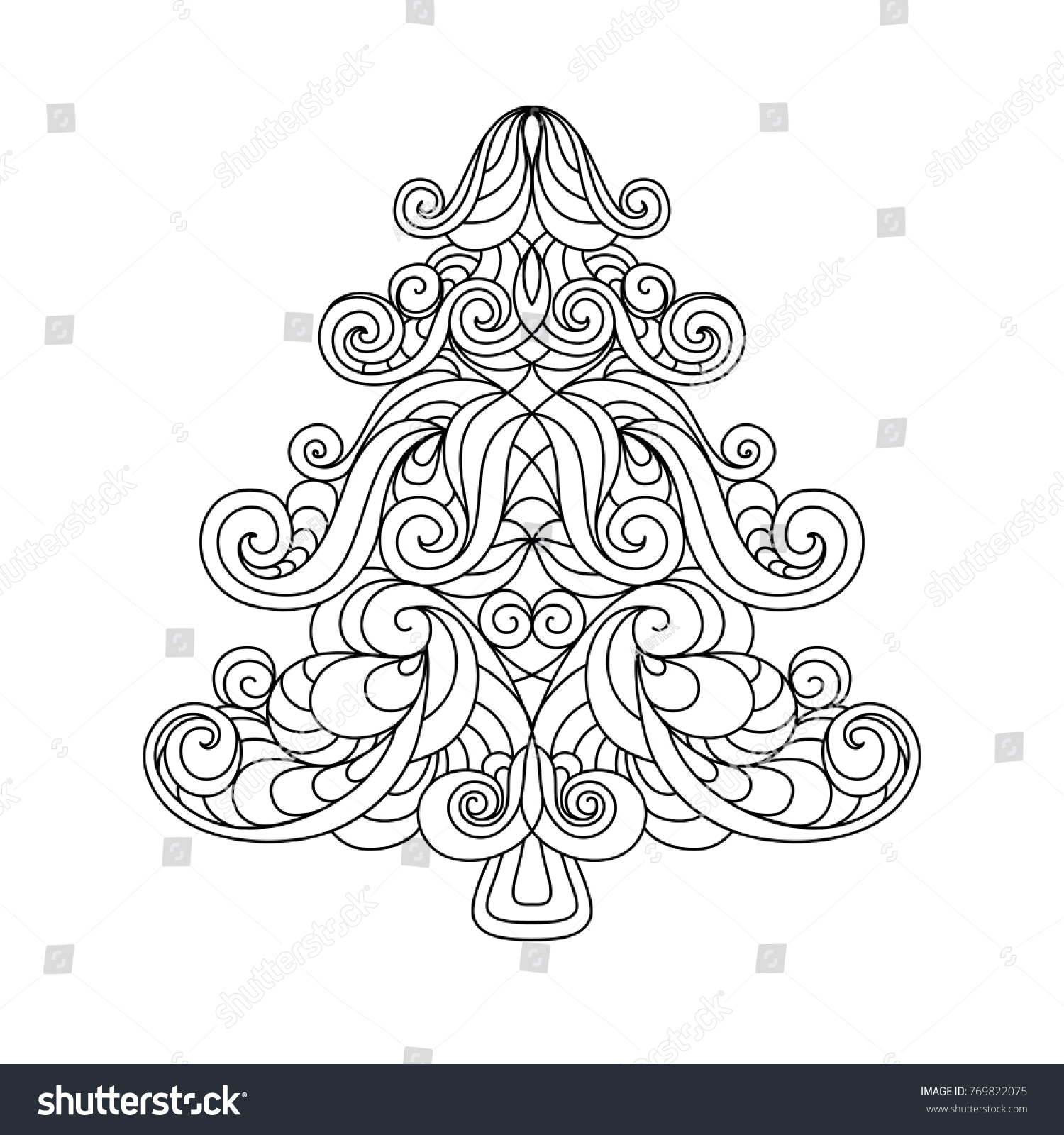 Download Christmas Tree Mandala Stock Vector Royalty Free 769822075