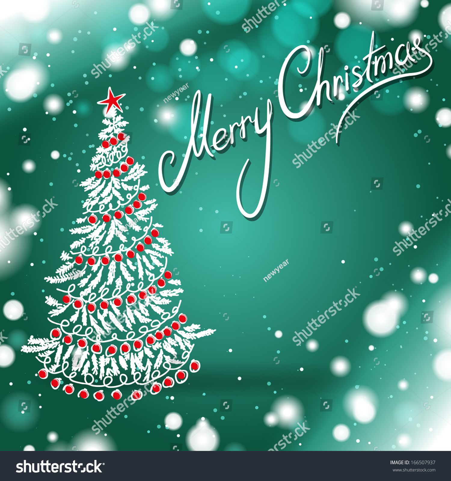 stock vector christmas tree on green abstract background greeting card t card or invitation card for merry