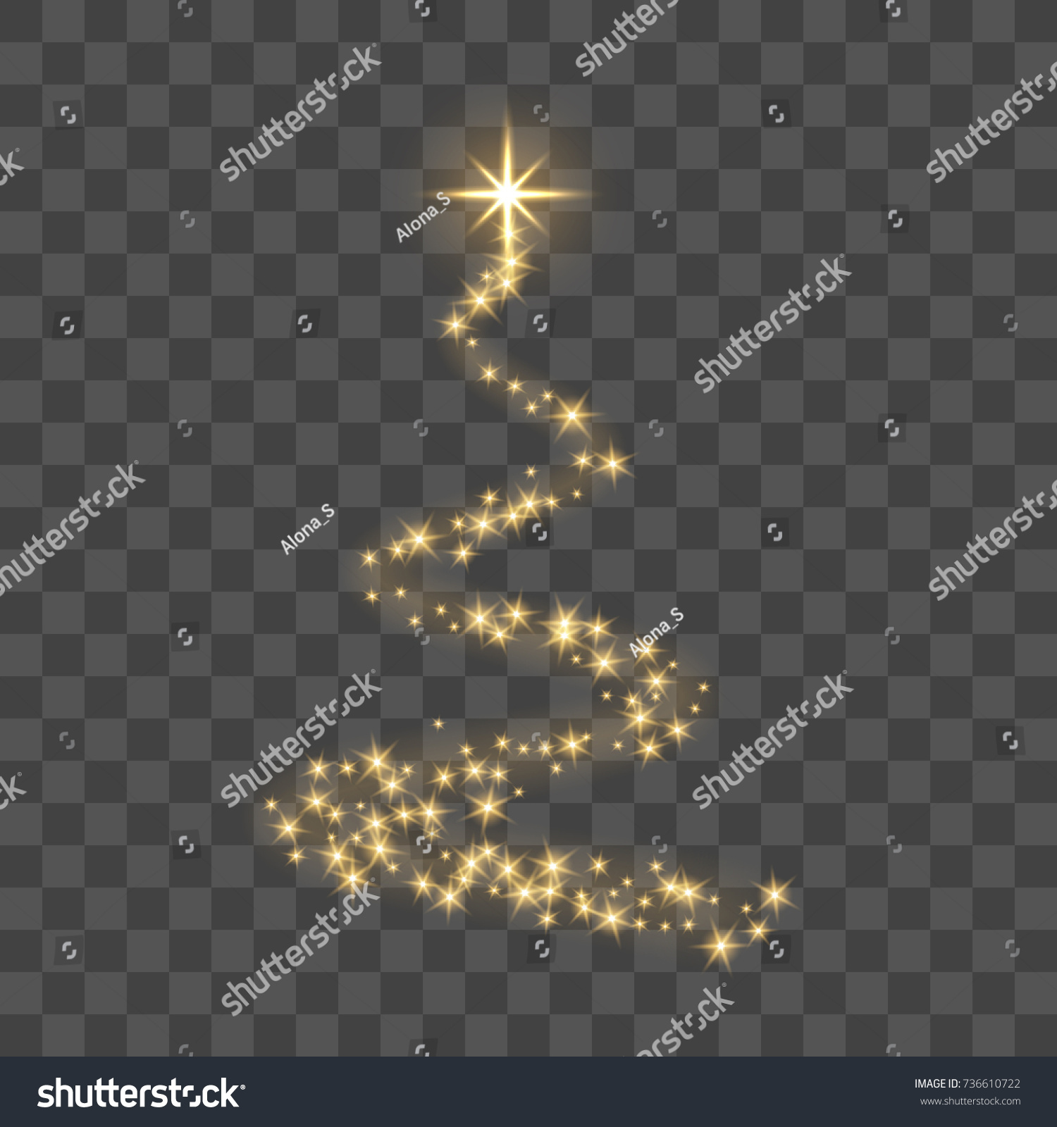 Christmas Tree Stylized On Transparent Background Stock Vector (Royalty ...