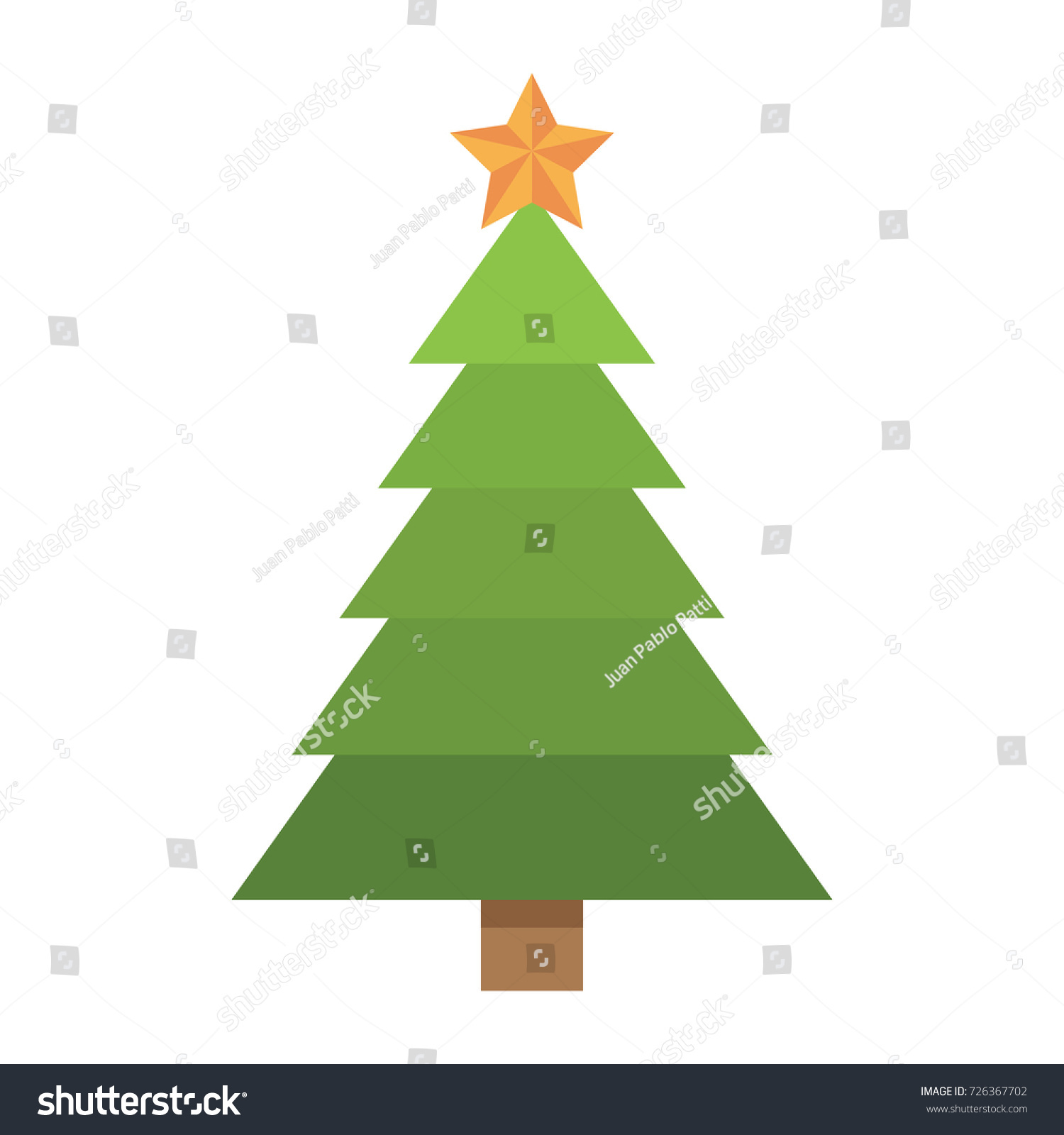 Christmas Tree Vector Illustration Stock Vector 726367702 - Shutterstock