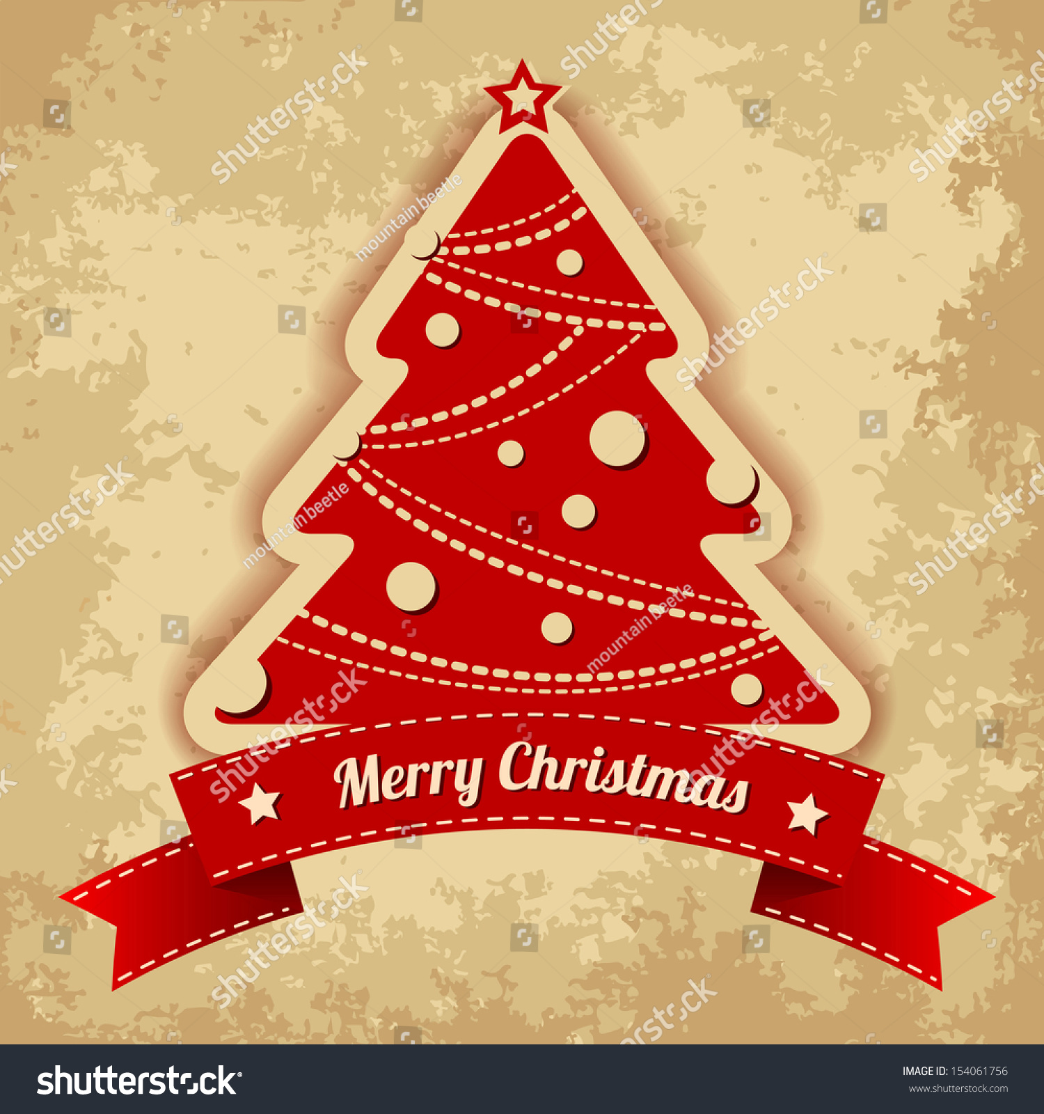 Christmas Tree. Vintage Background Stock Vector Illustration 154061756