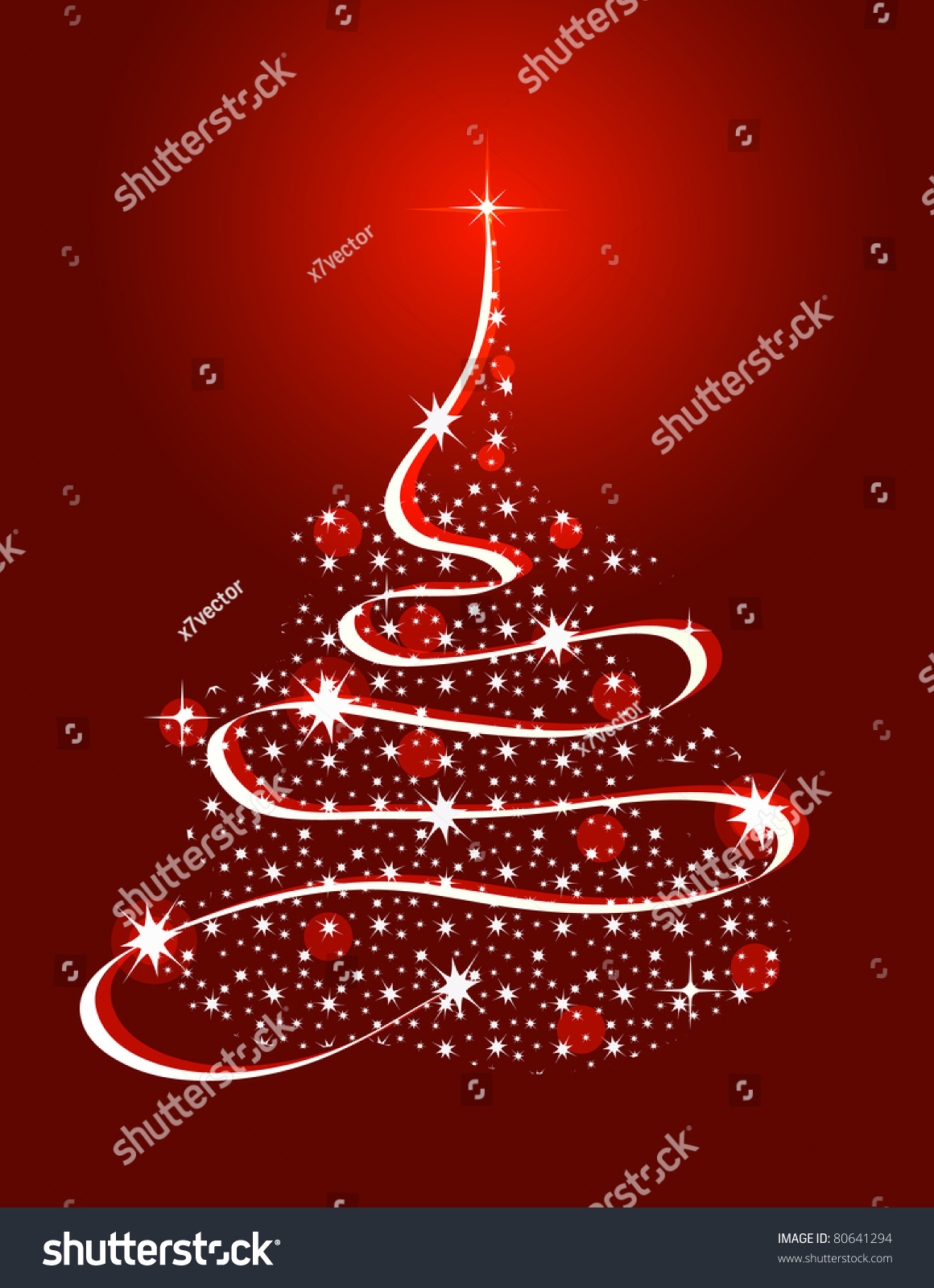 Christmas Tree With Stars - Abstract Christmas Tree Shaped With Stars ...