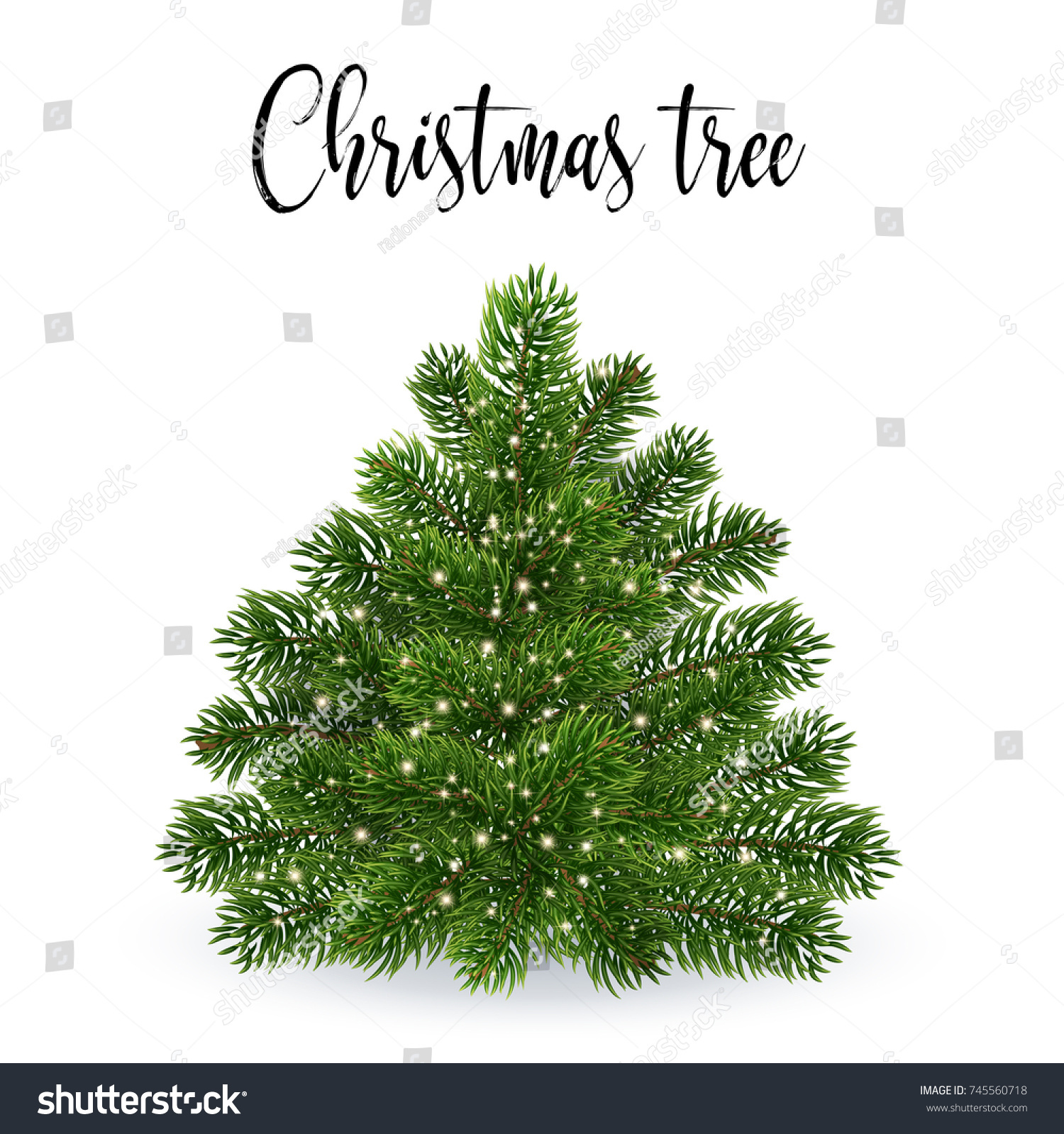 Download Christmas Tree Without Toys Realistic Illustration Stock Vector Royalty Free 745560718 Yellowimages Mockups