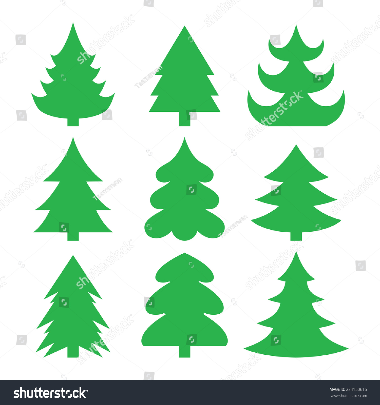 Christmas Trees Stock Vector 234150616 : Shutterstock